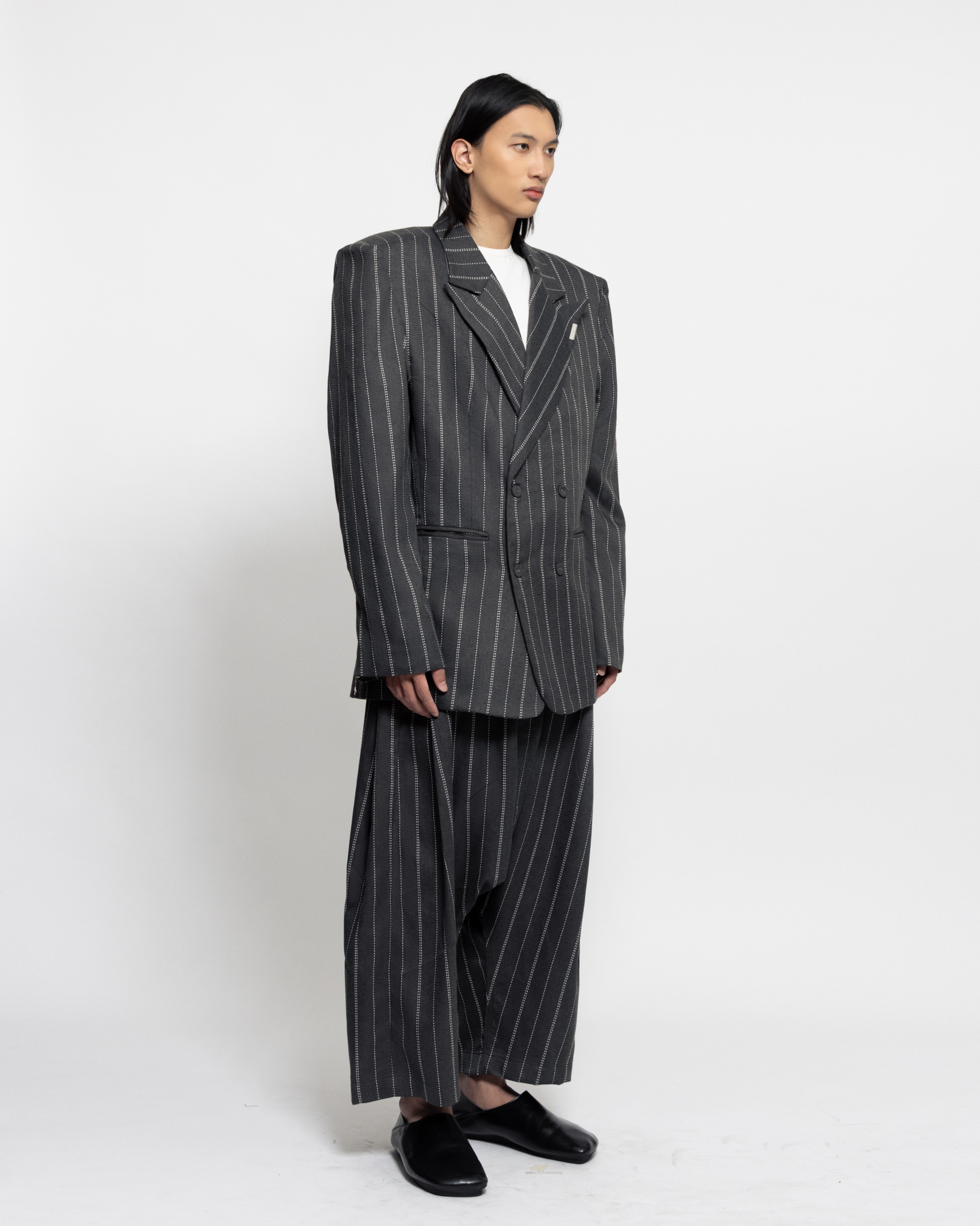 SLAB STRUCTURED BLAZER - STRIPE