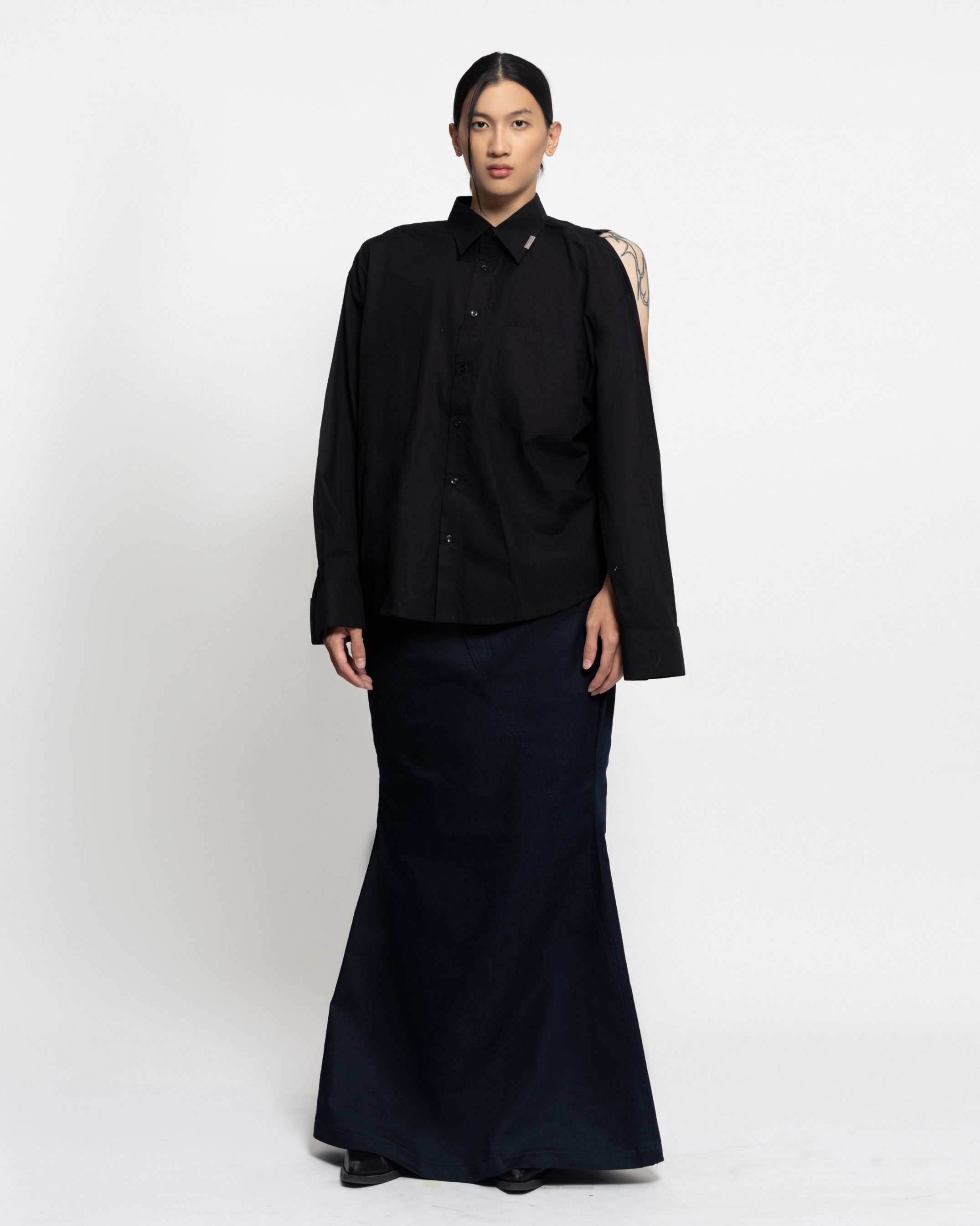 CANOPY OVERSIZE SHIRT - BLACK