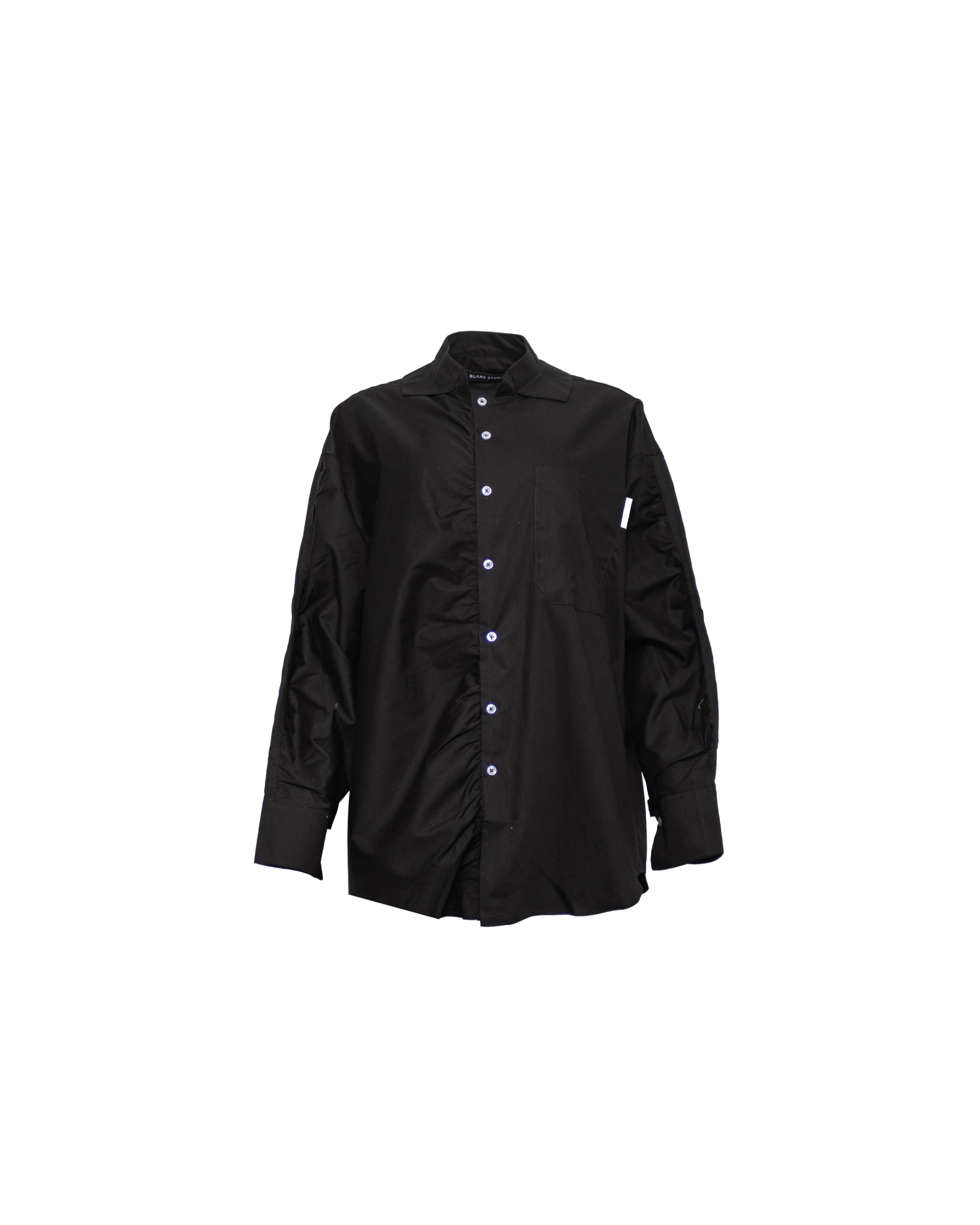 CONTRAST OVERSIZE SHIRT - BLACK