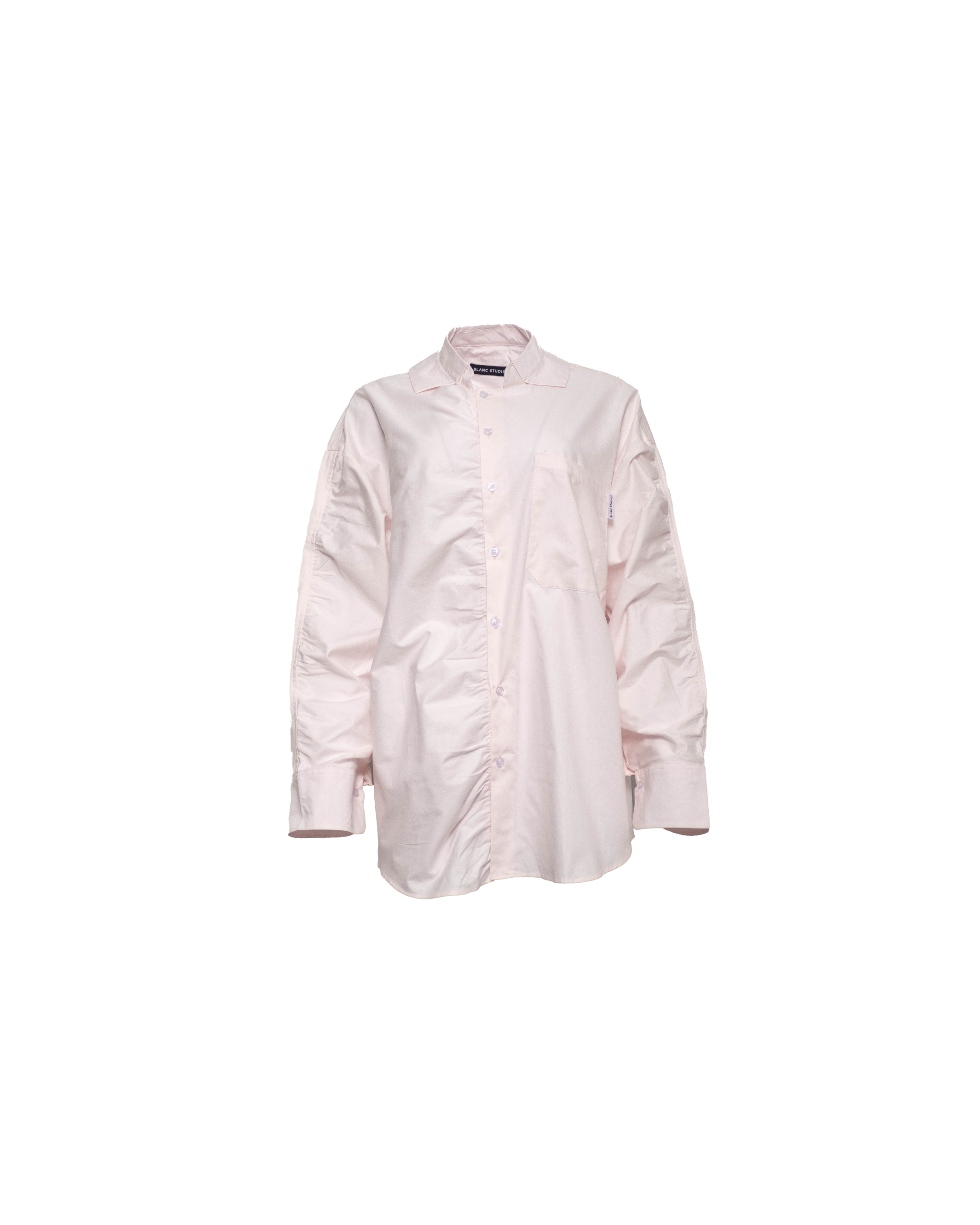 CONTRAST OVERSIZE SHIRT - LIGHT PINK