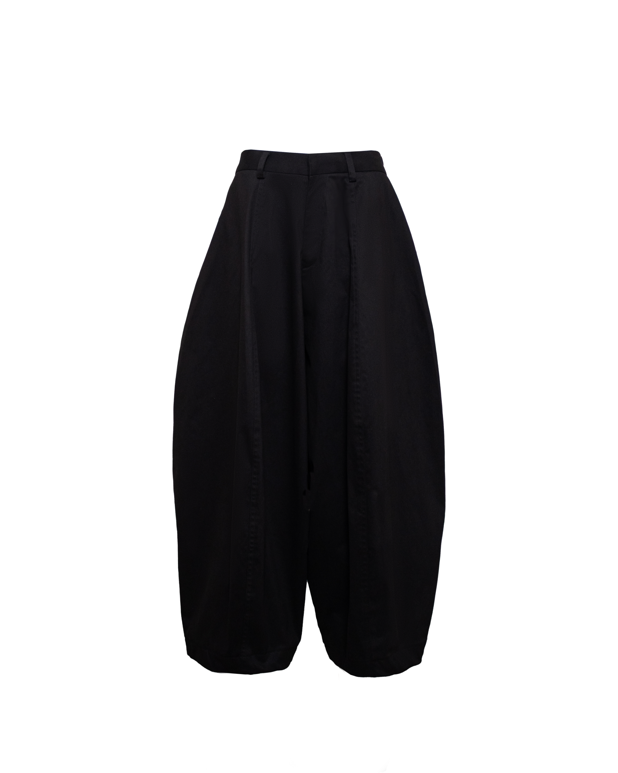 CURVED WIDE TROUSERS - BLACK