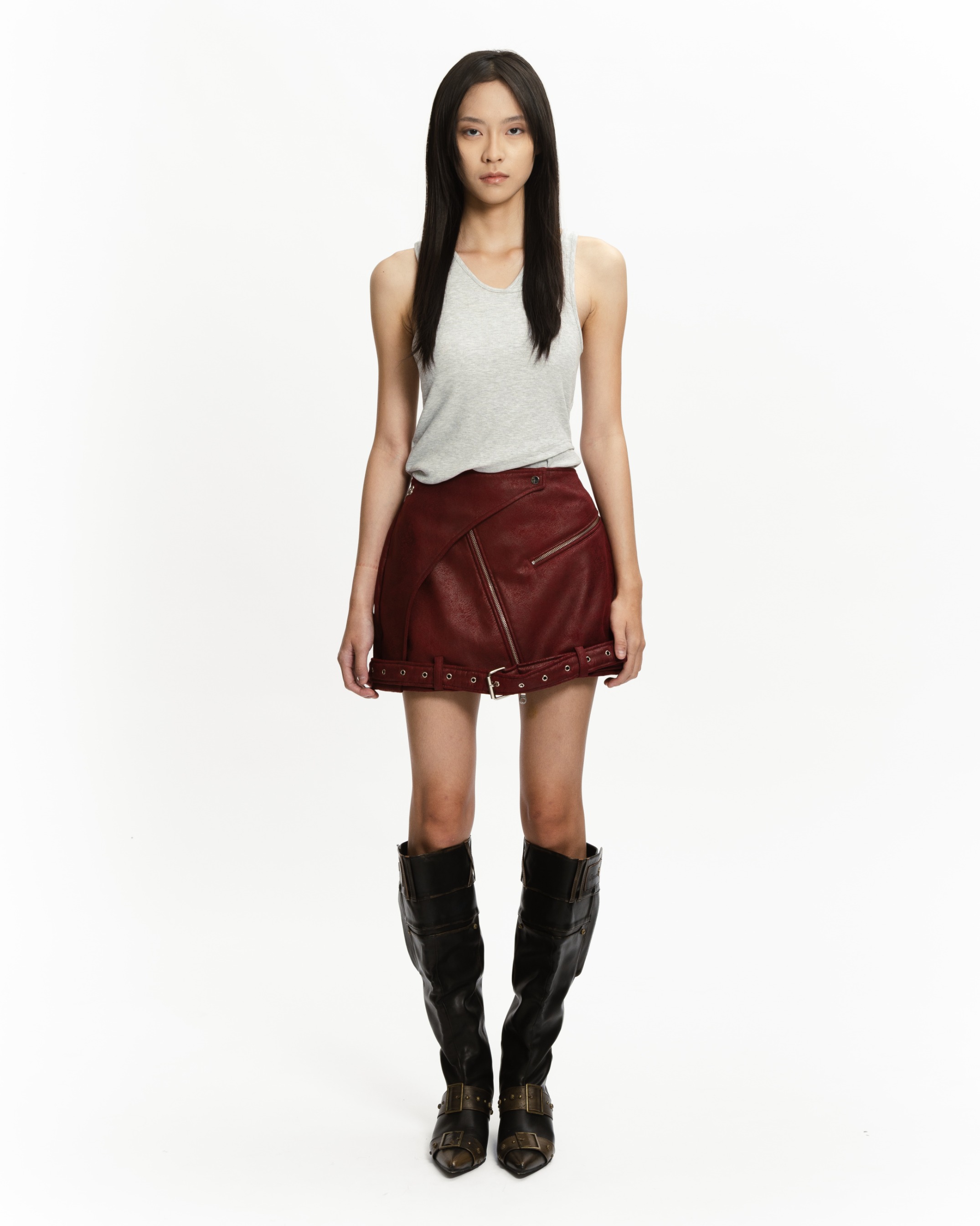 FRAME BIKER MINI SKIRT
