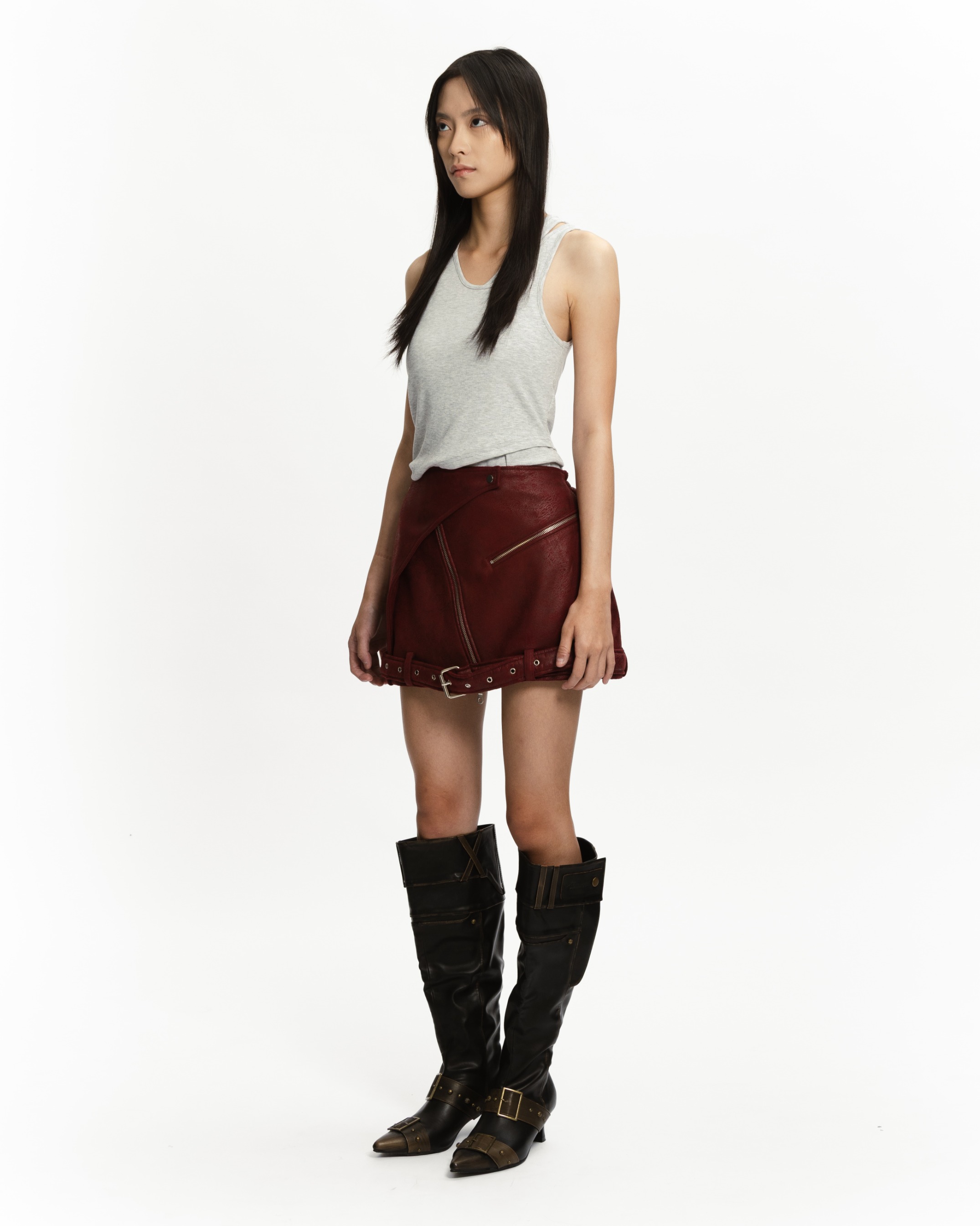 FRAME BIKER MINI SKIRT