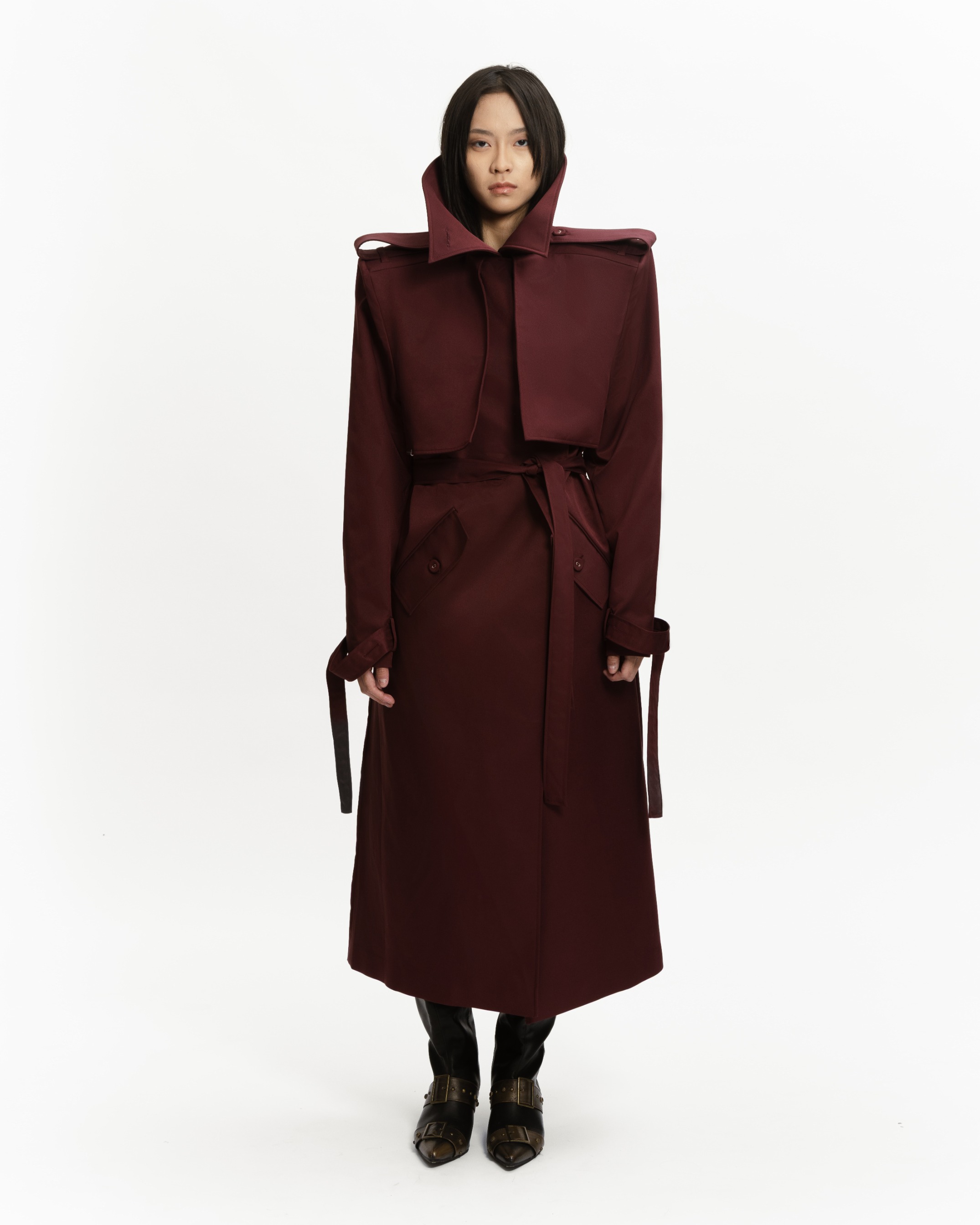VEIL LONG TRENCH COAT