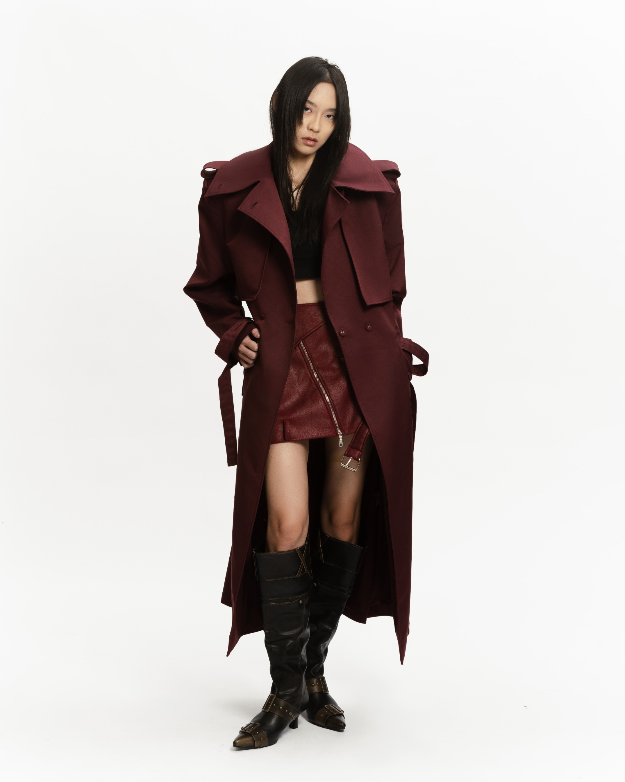 VEIL LONG TRENCH COAT