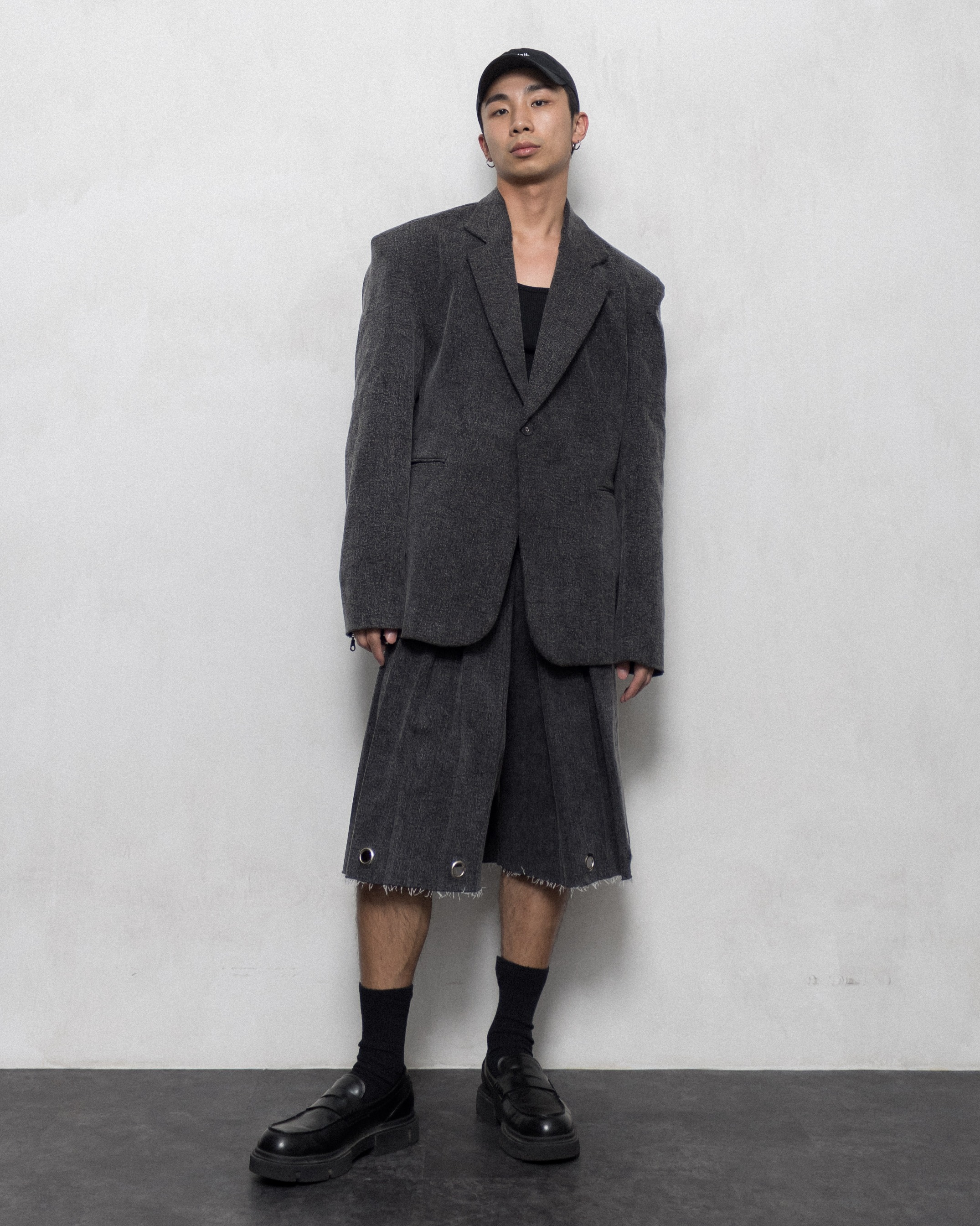 OVERSIZE ZIP BLAZER - WASHED DENIM