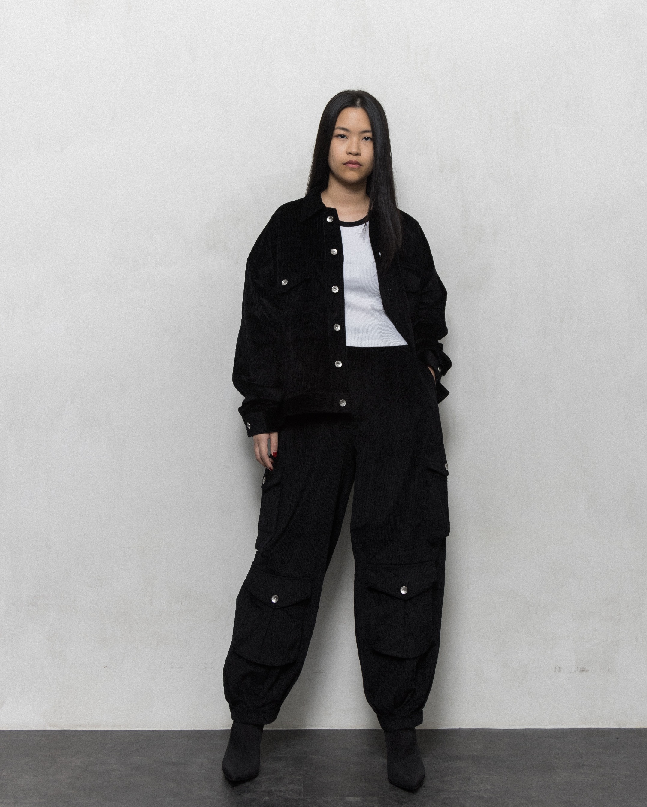 BALLOON OUTER SHIRT - BLACK
