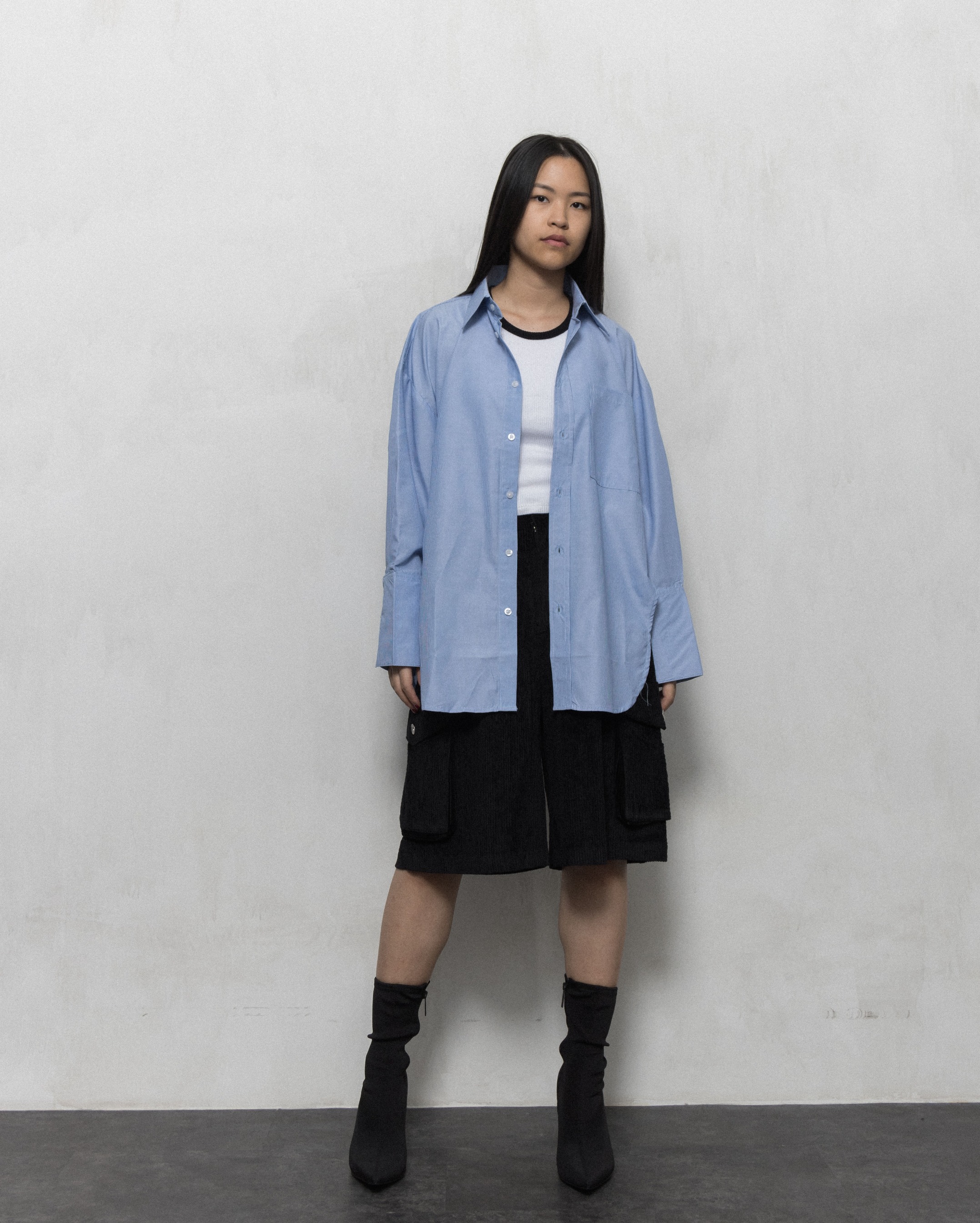 ARCH OVERSIZE SHIRT - STRIPE BLUE