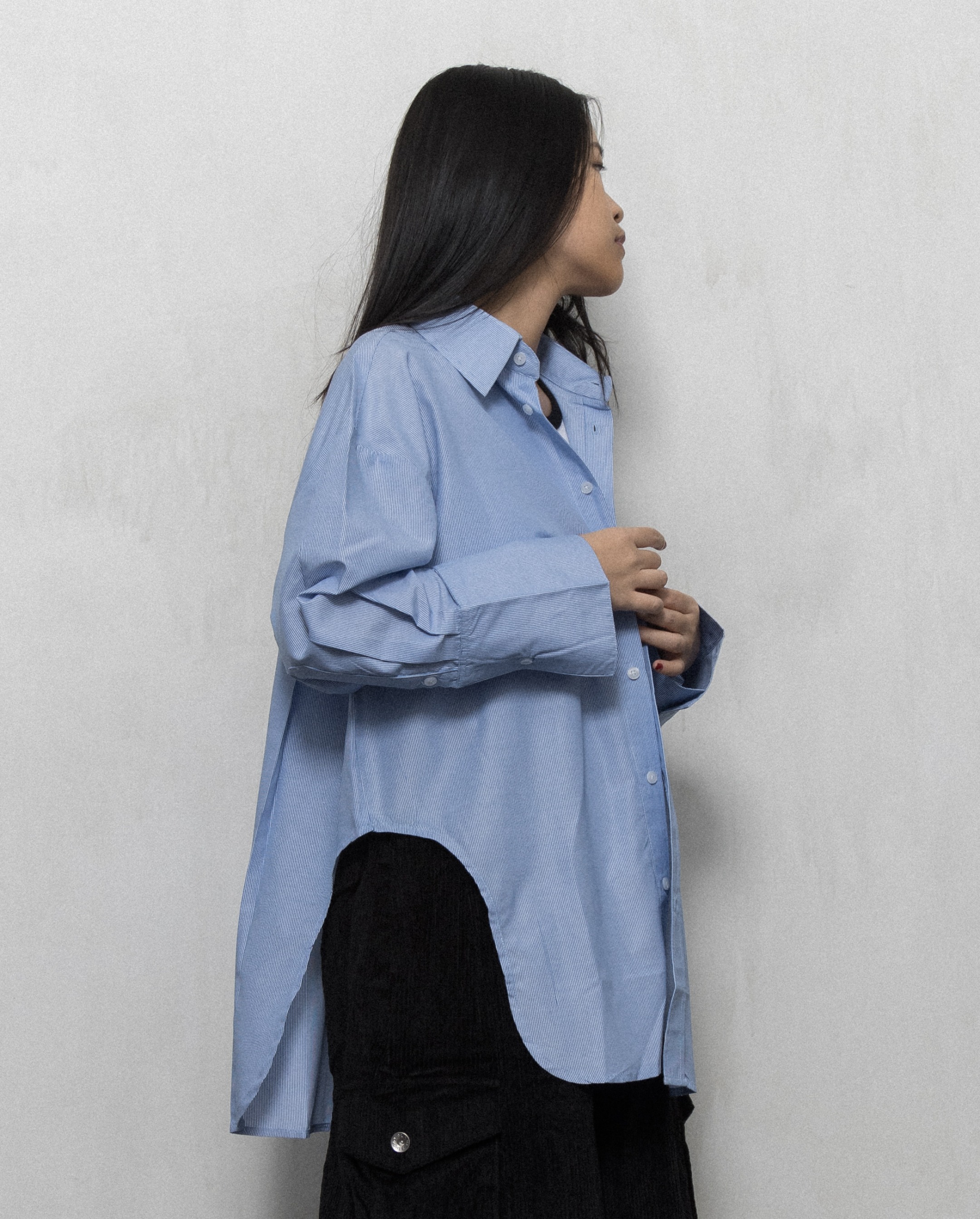 ARCH OVERSIZE SHIRT - STRIPE BLUE