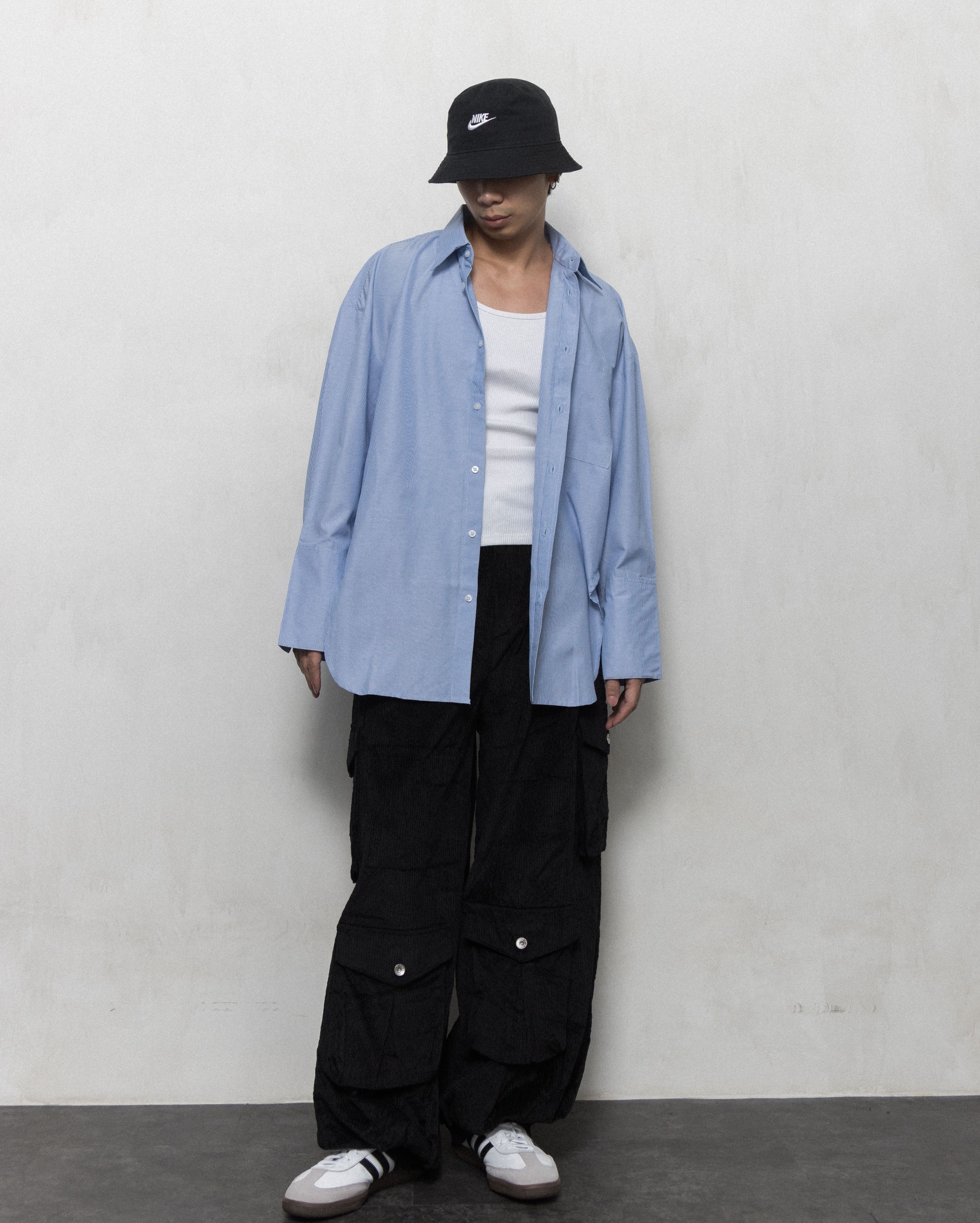 ARCH OVERSIZE SHIRT - STRIPE BLUE