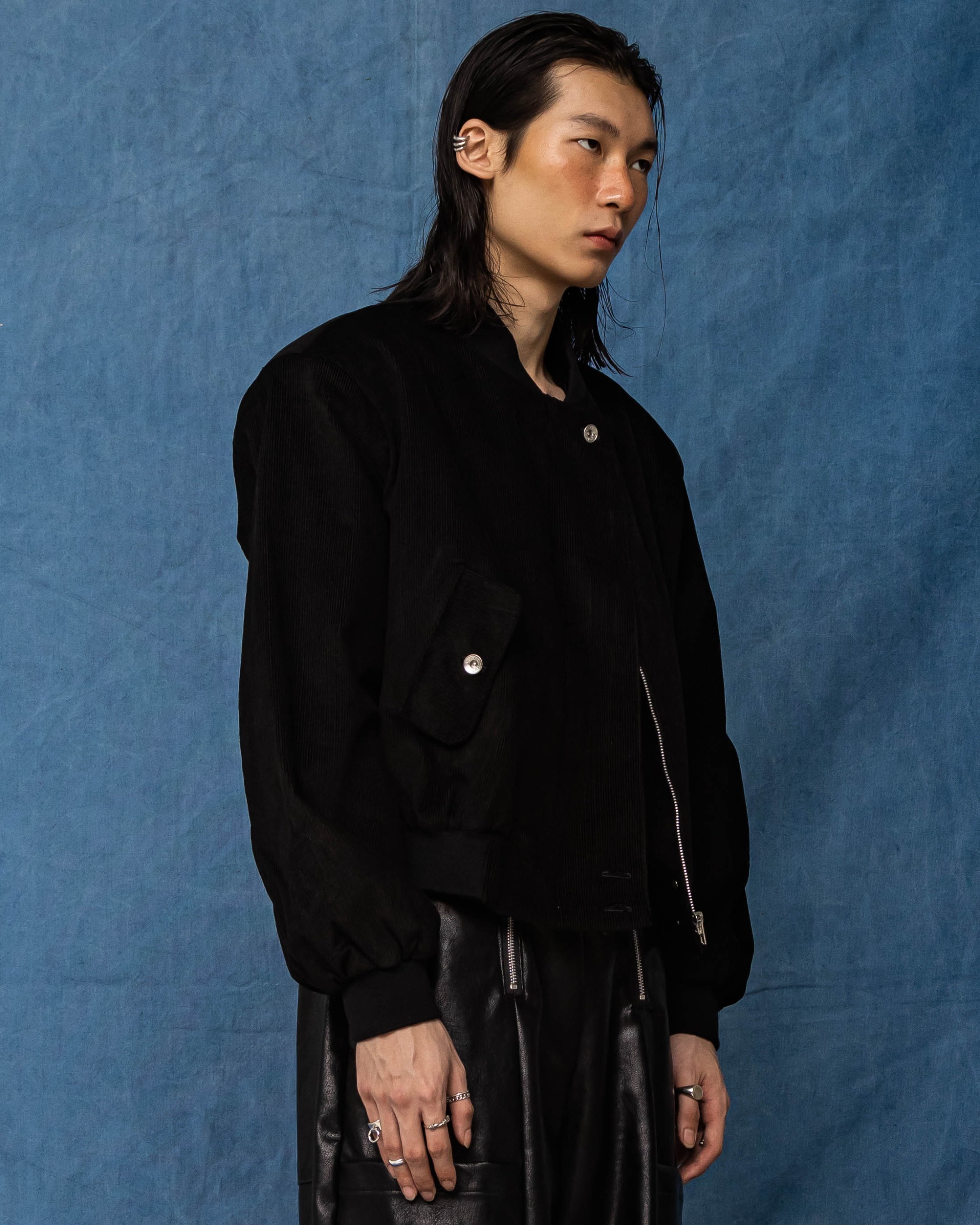 PADDED BOMBER JACKET - BLACK 