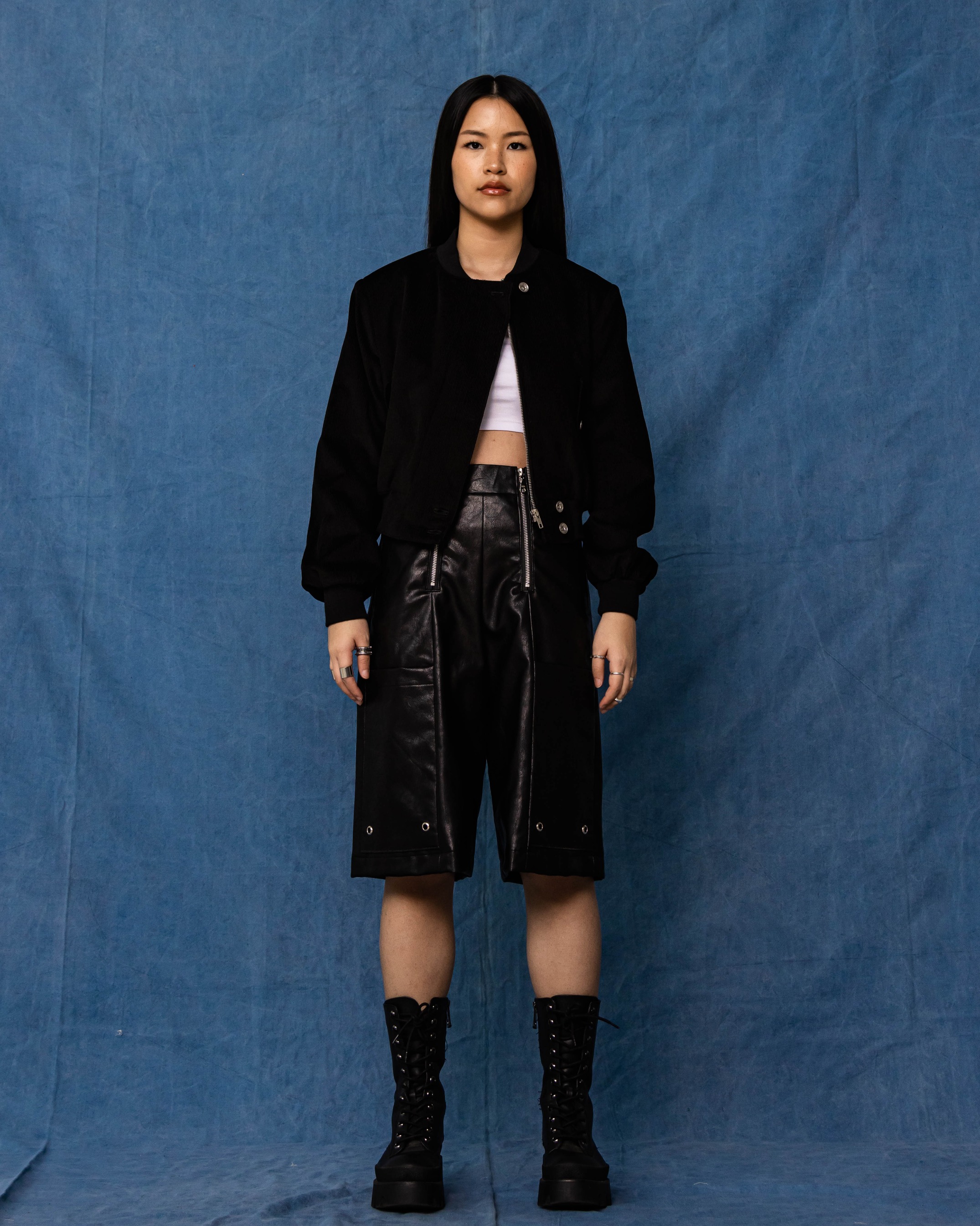 PADDED BOMBER JACKET - BLACK 