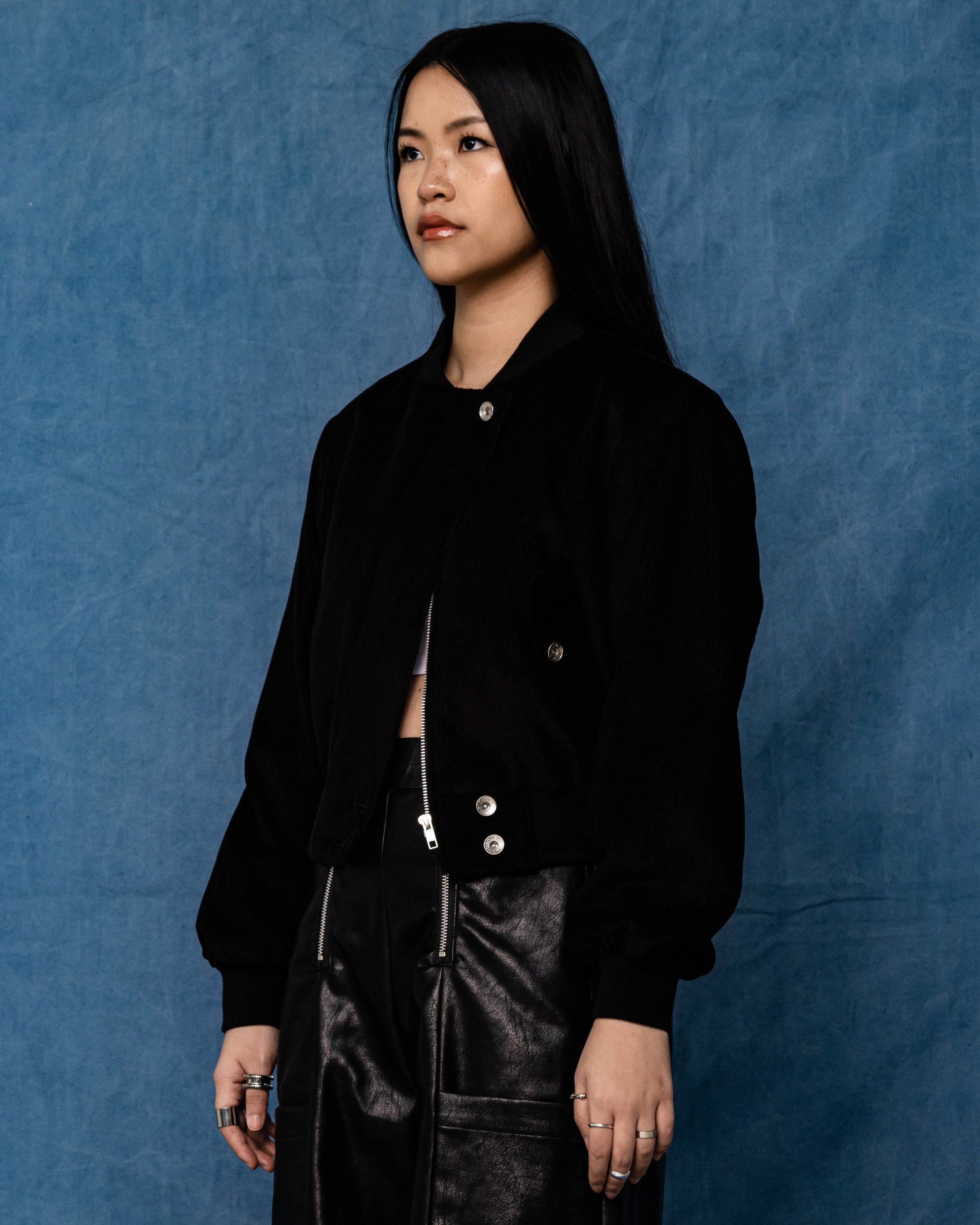 PADDED BOMBER JACKET - BLACK 