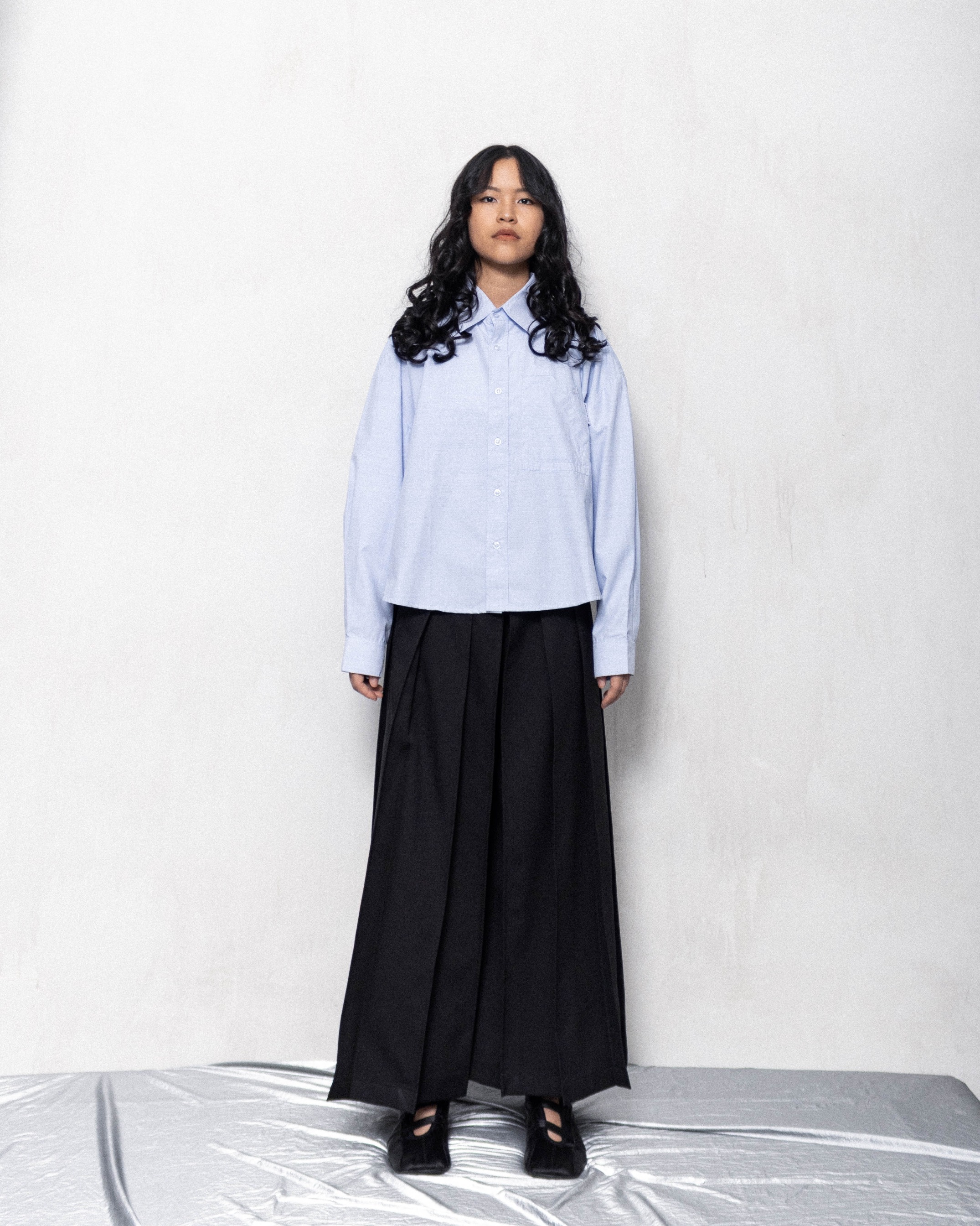 CUBICAL BOXY SHIRT - LIGHT BLUE
