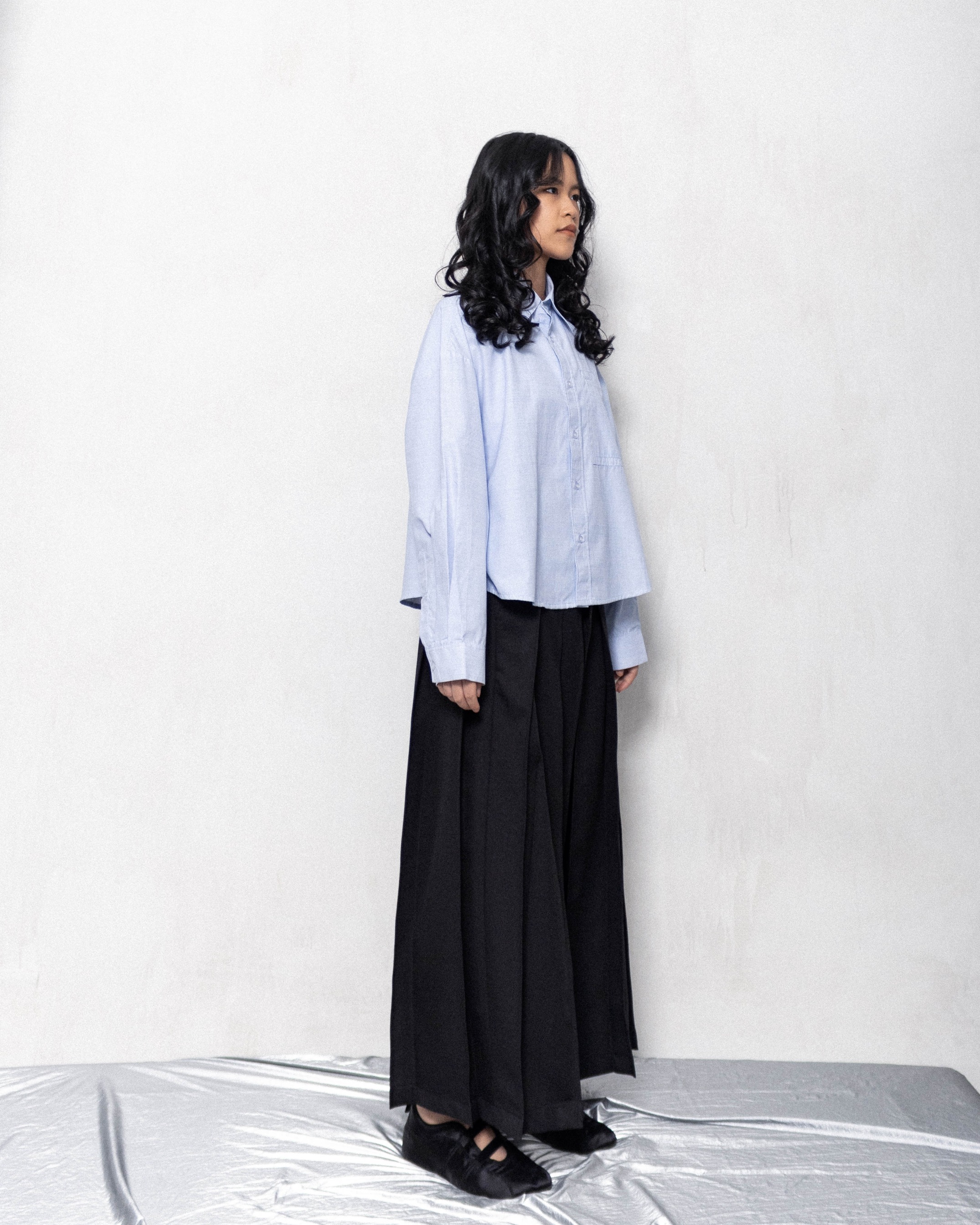 CUBICAL BOXY SHIRT - LIGHT BLUE