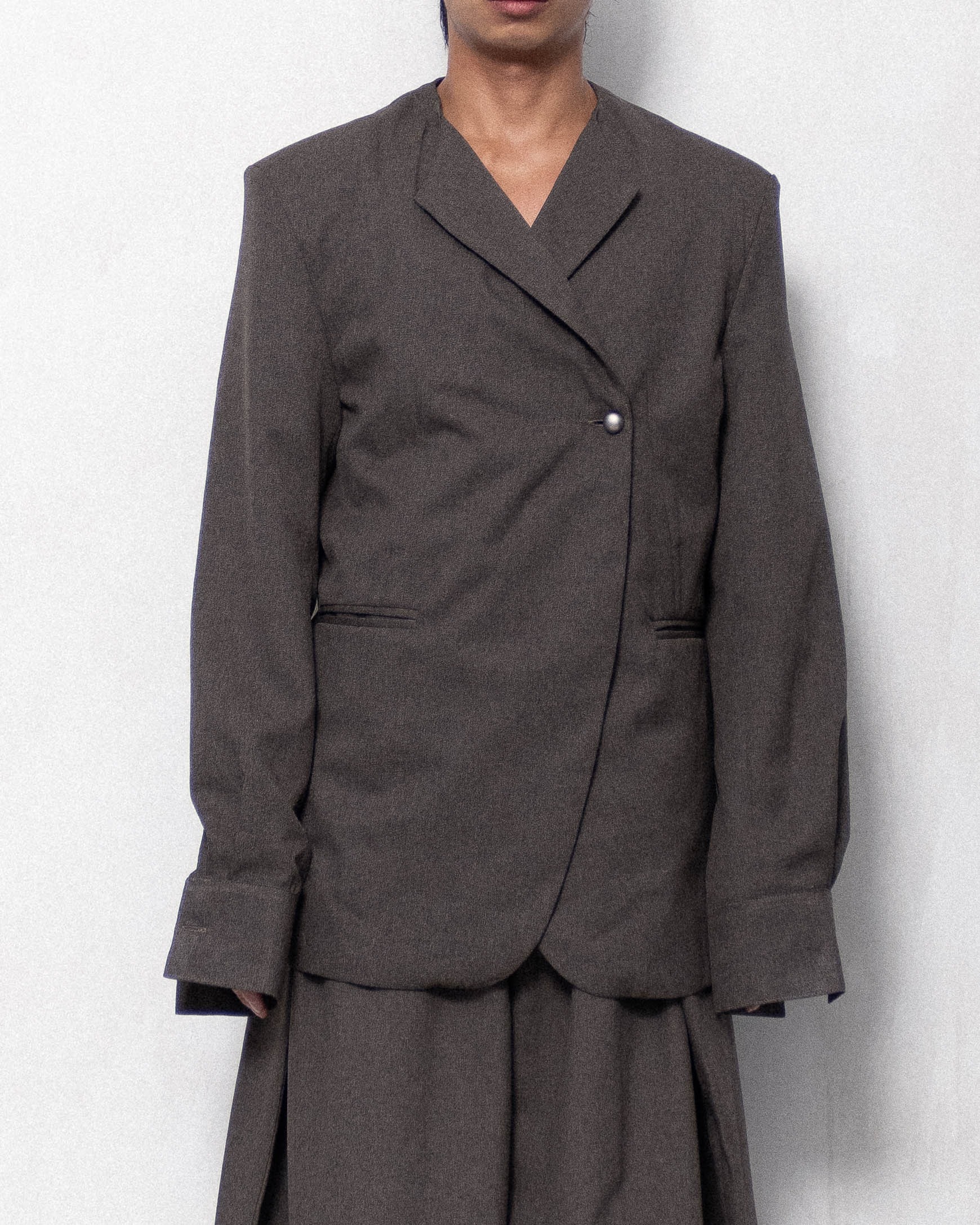 MAJOR OVERLAP BLAZER - COFFEE