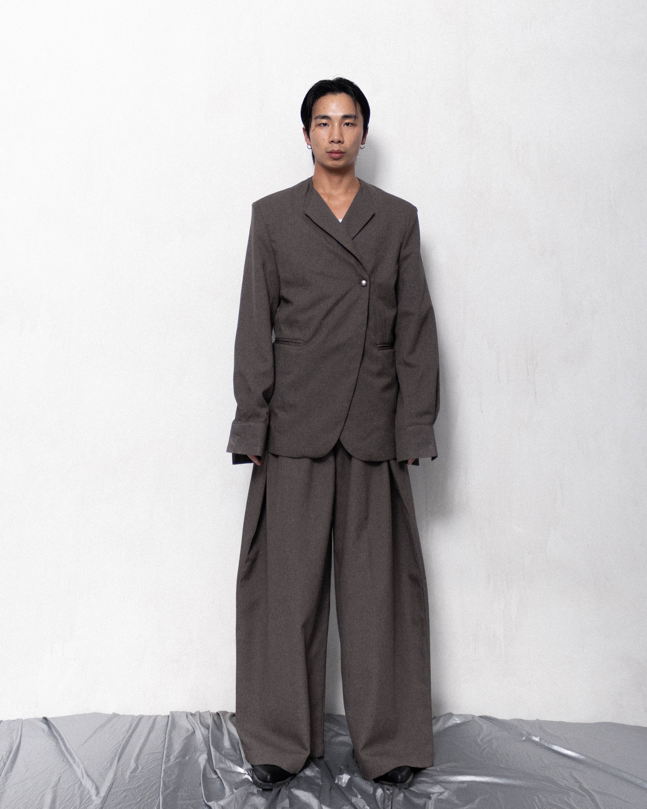 MAJOR OVERLAP BLAZER - COFFEE