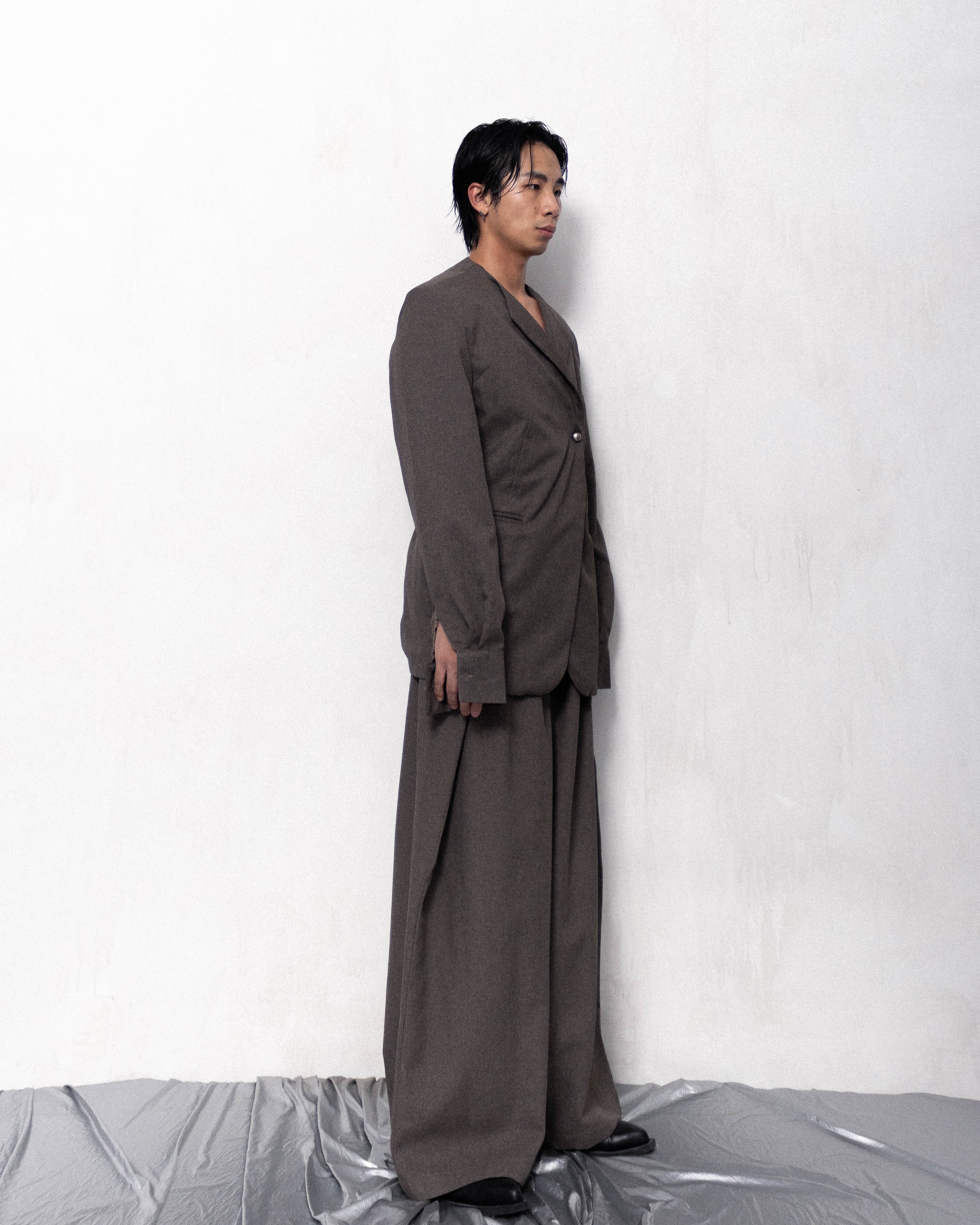 MAJOR OVERLAP BLAZER - COFFEE