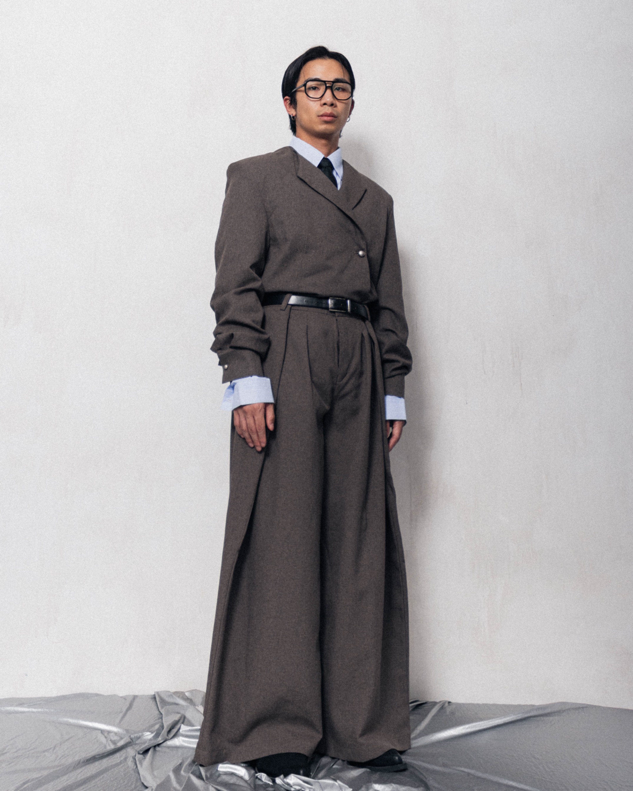 MAJOR OVERLAP BLAZER - COFFEE