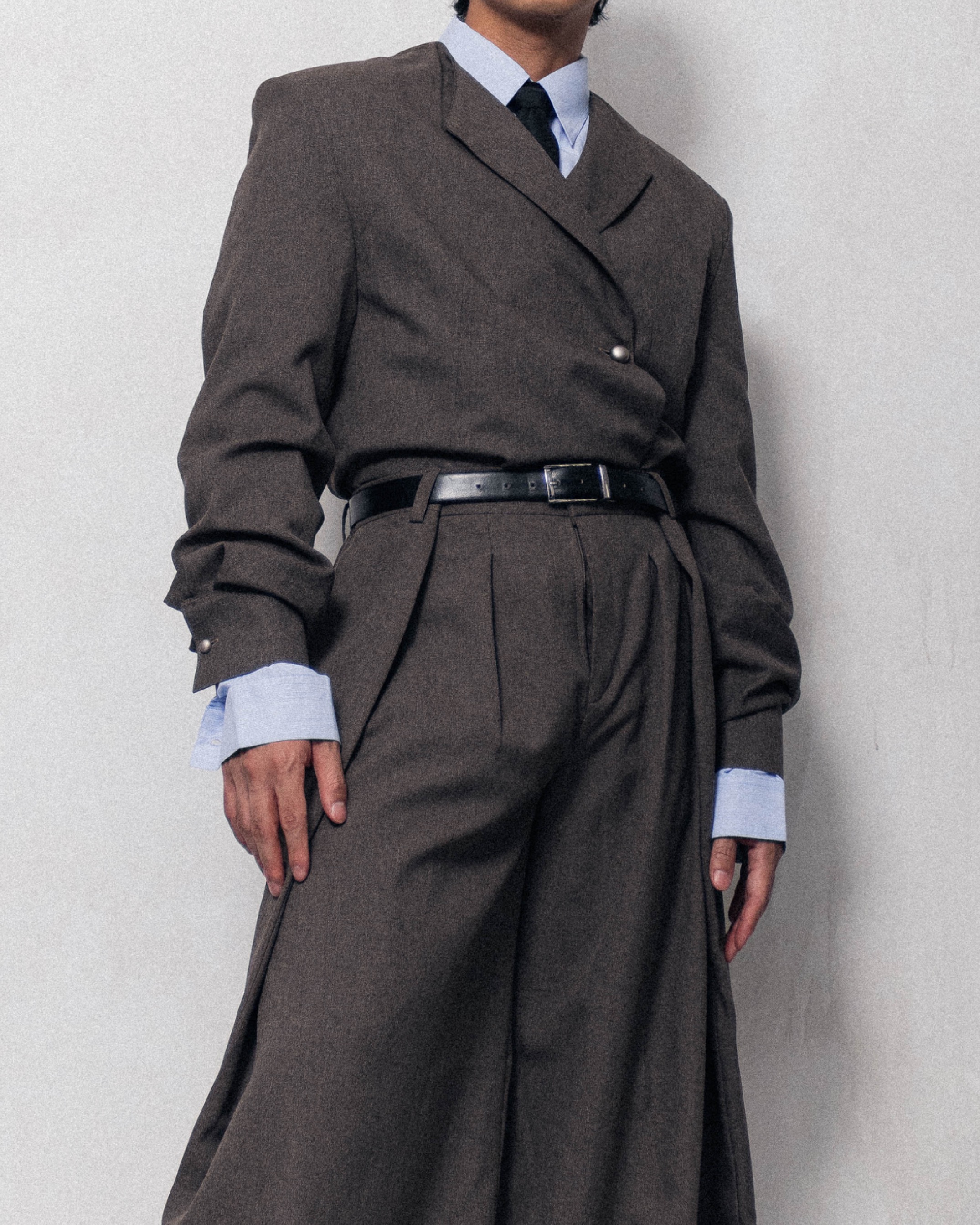 MAJOR OVERLAP BLAZER - COFFEE
