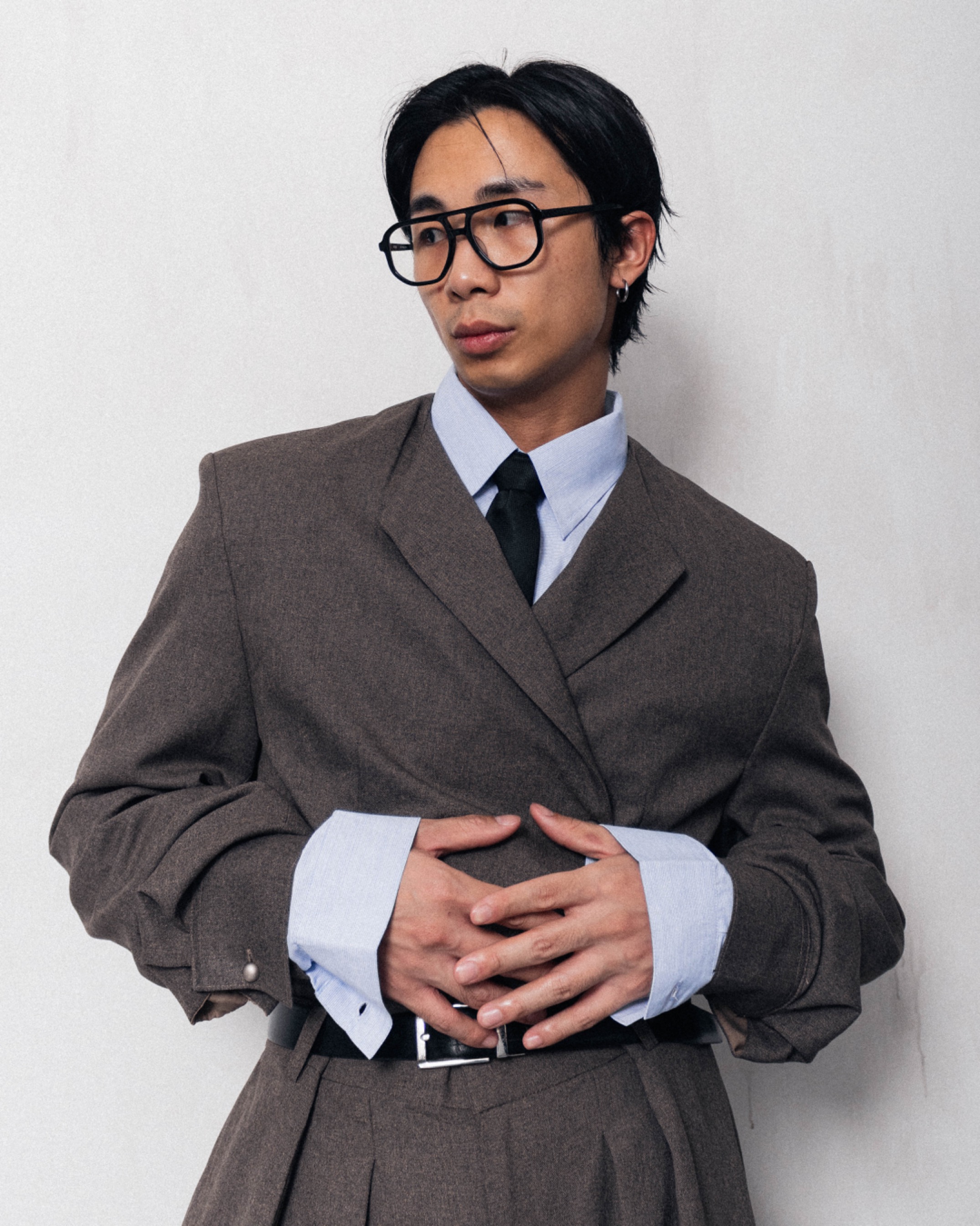 MAJOR OVERLAP BLAZER - COFFEE