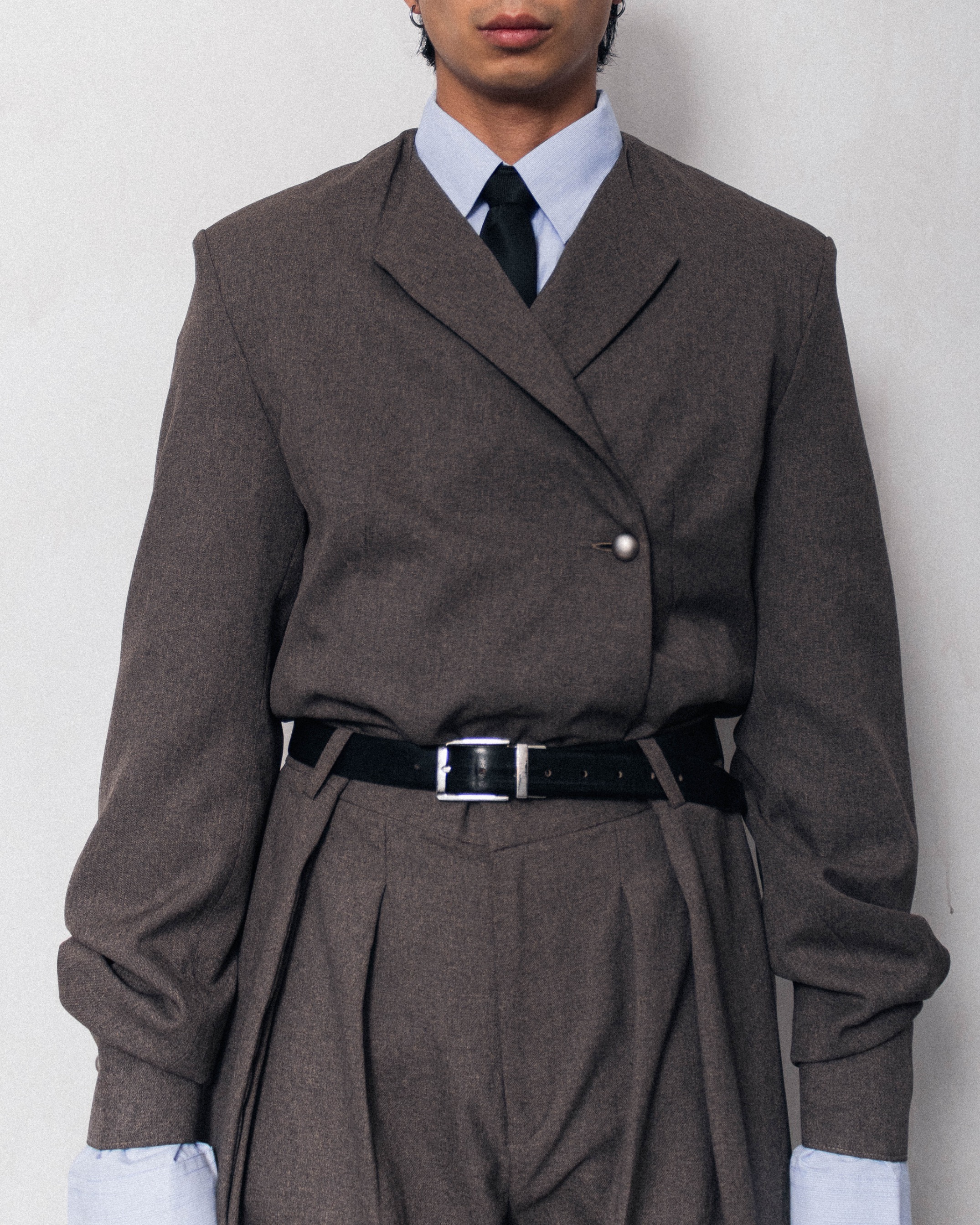 MAJOR OVERLAP BLAZER - COFFEE