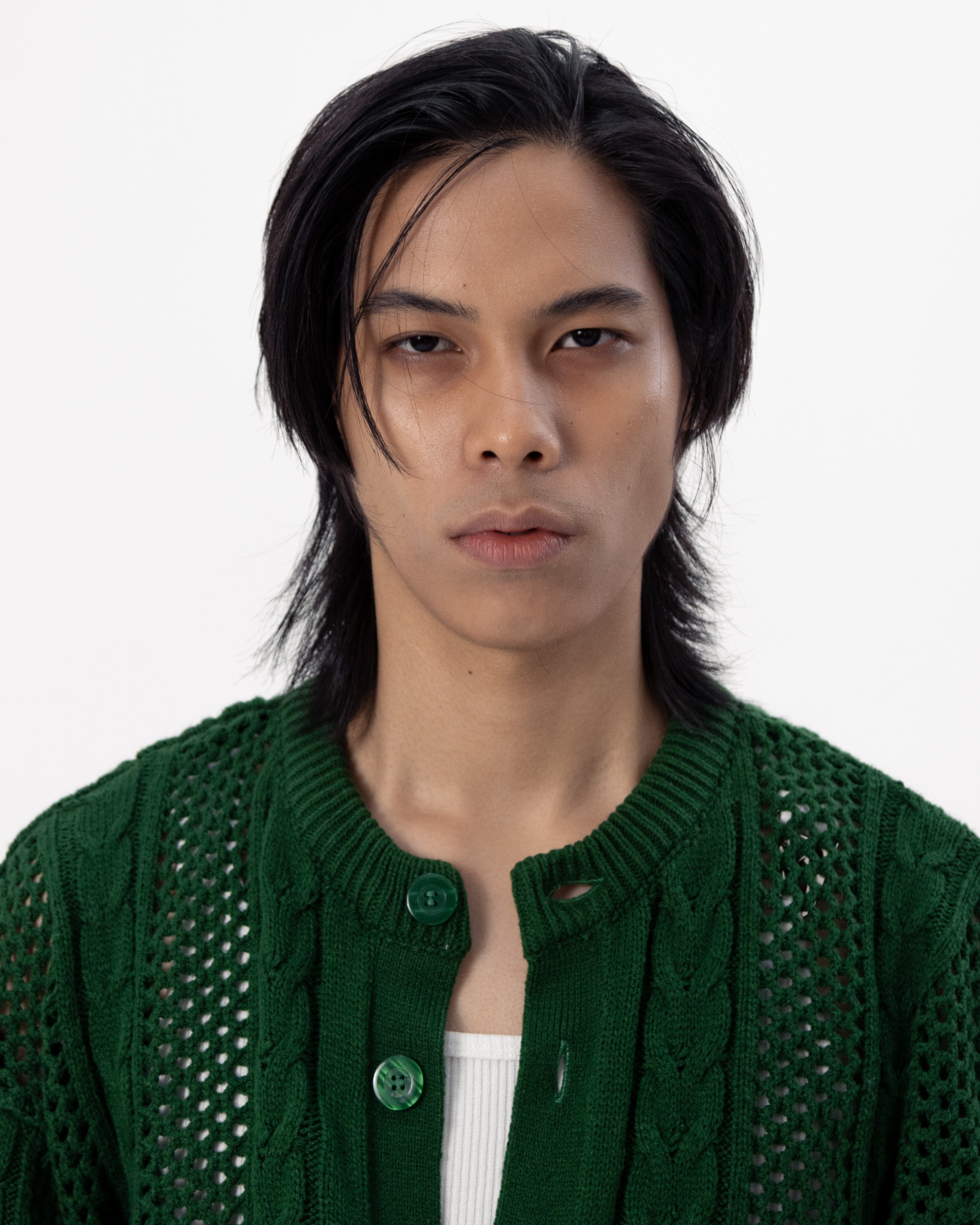 NETWORK CABLE CARDIGAN - GREEN