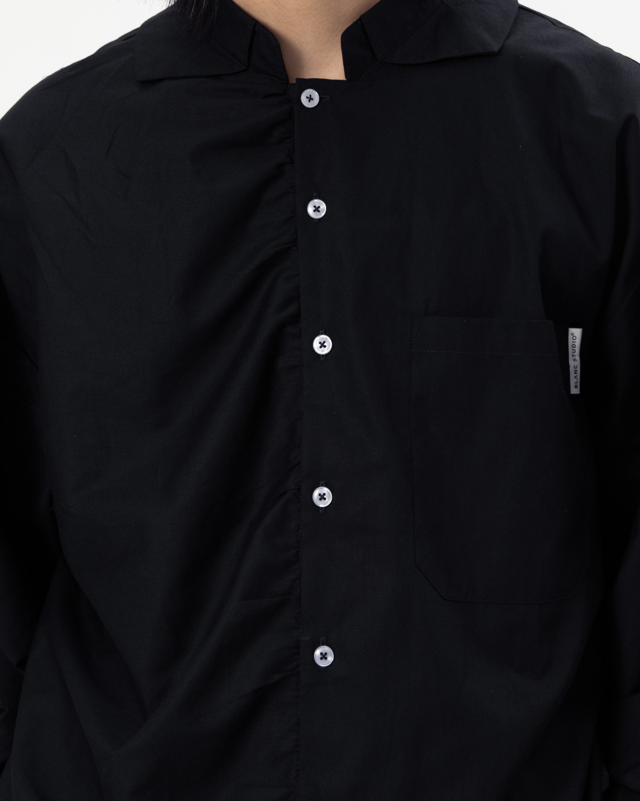 CONTRAST OVERSIZE SHIRT - BLACK
