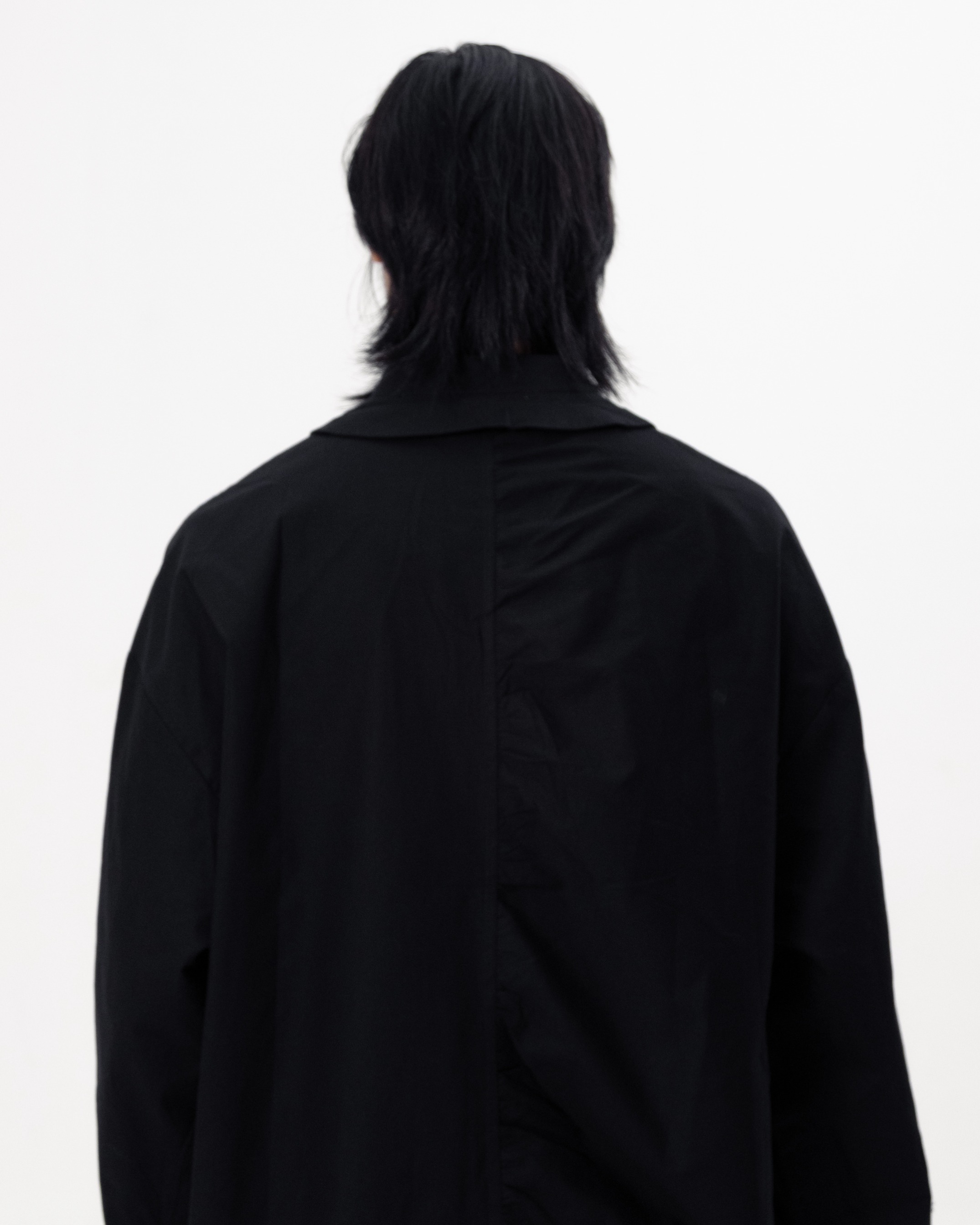 CONTRAST OVERSIZE SHIRT - BLACK