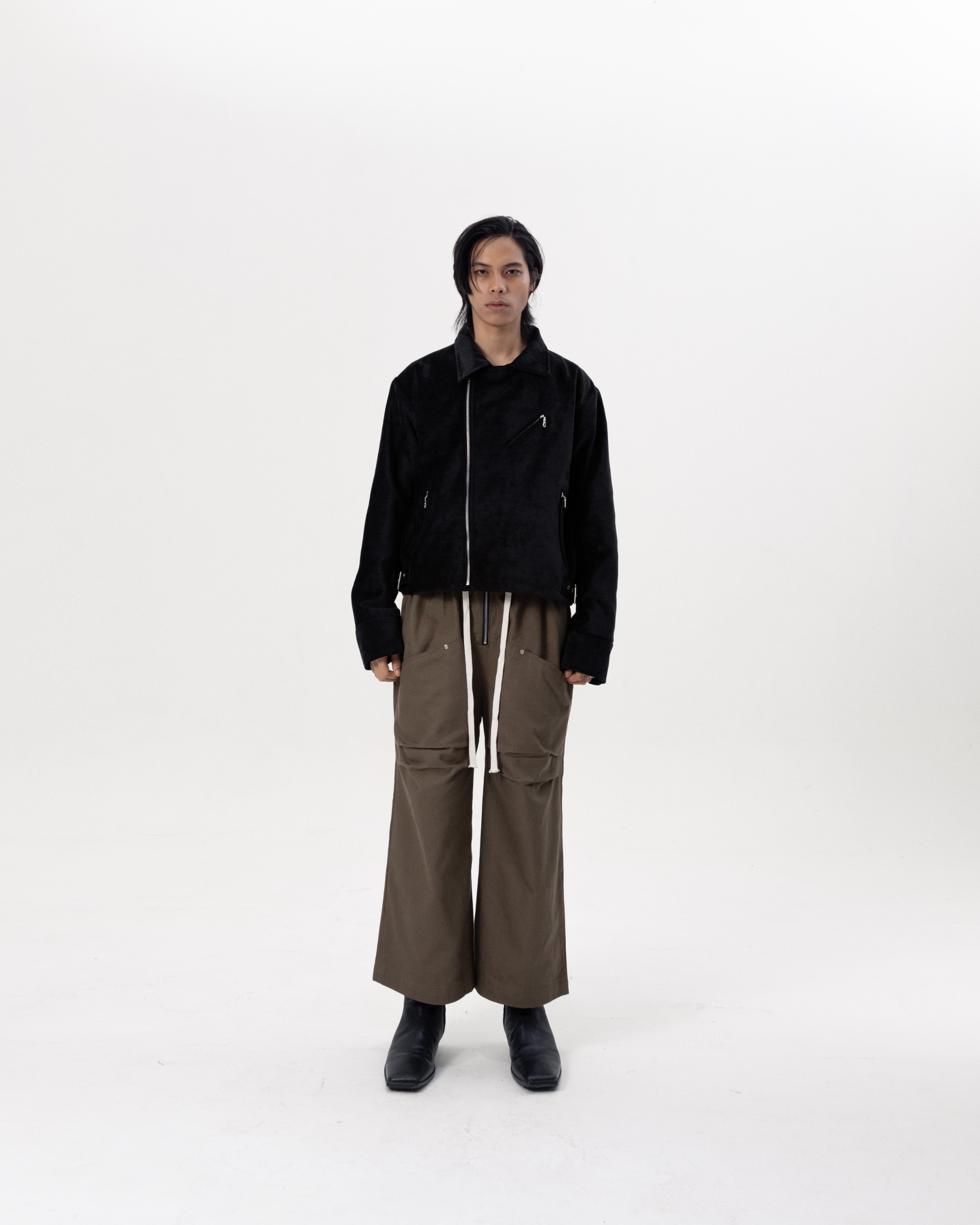CONCRETE BIKER JACKET - BLACK 