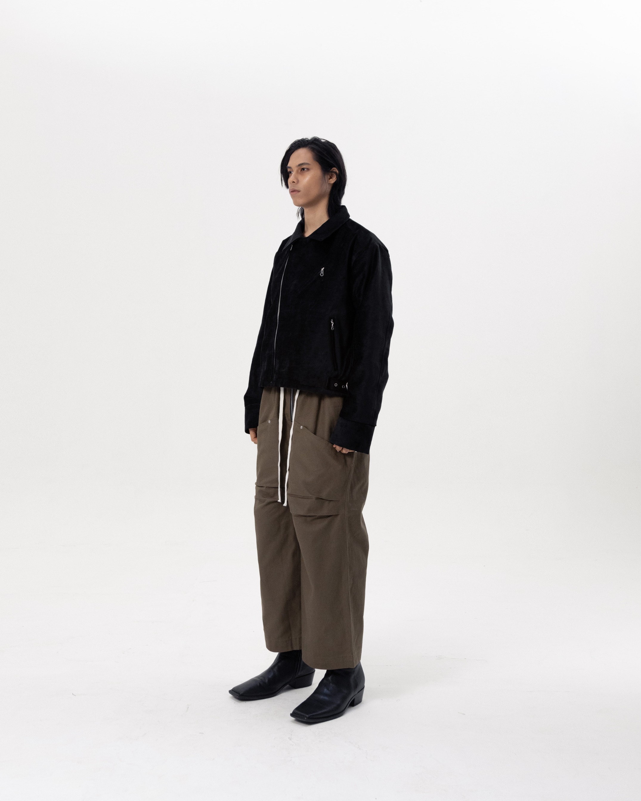 CONCRETE BIKER JACKET - BLACK 
