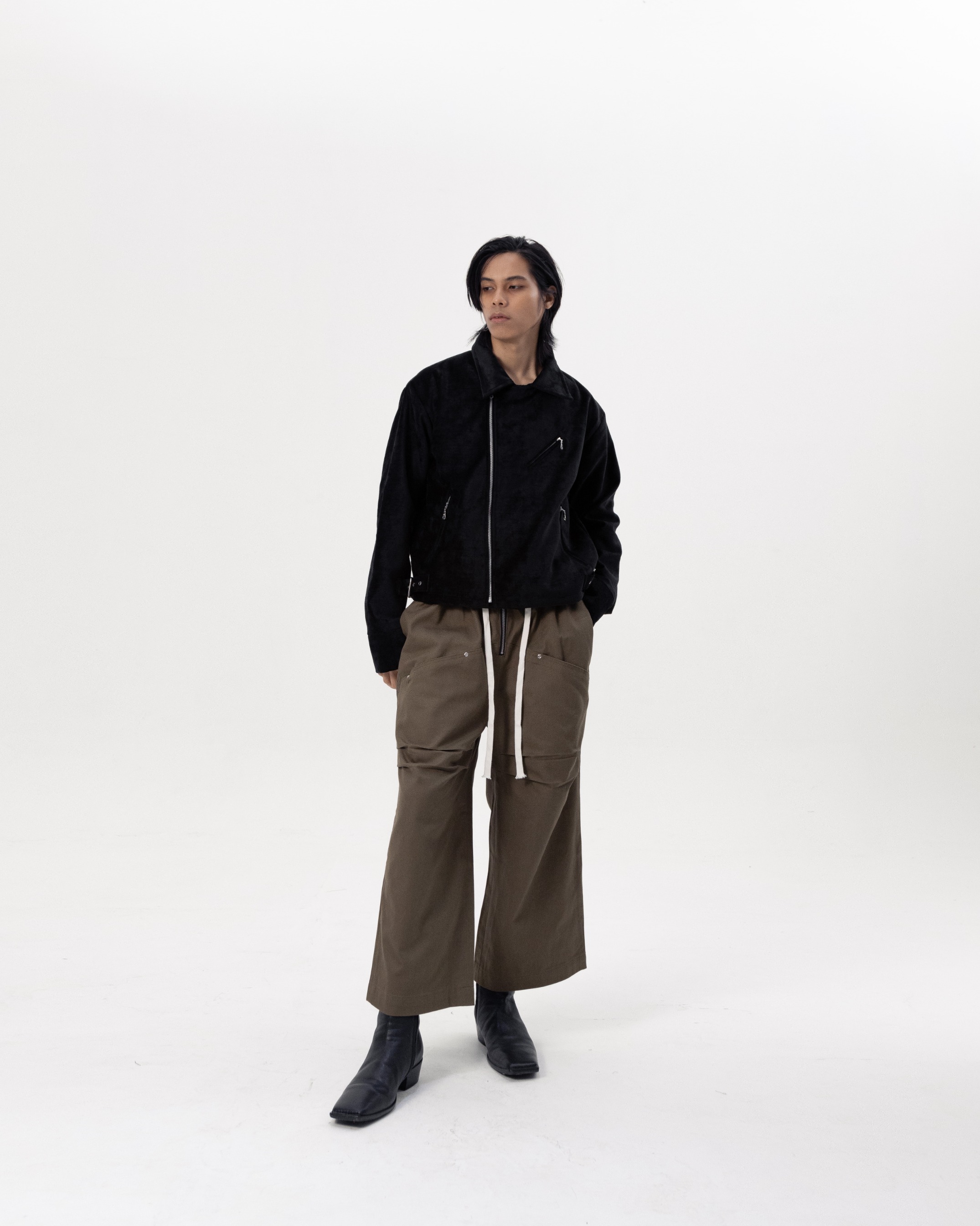 CONCRETE BIKER JACKET - BLACK 