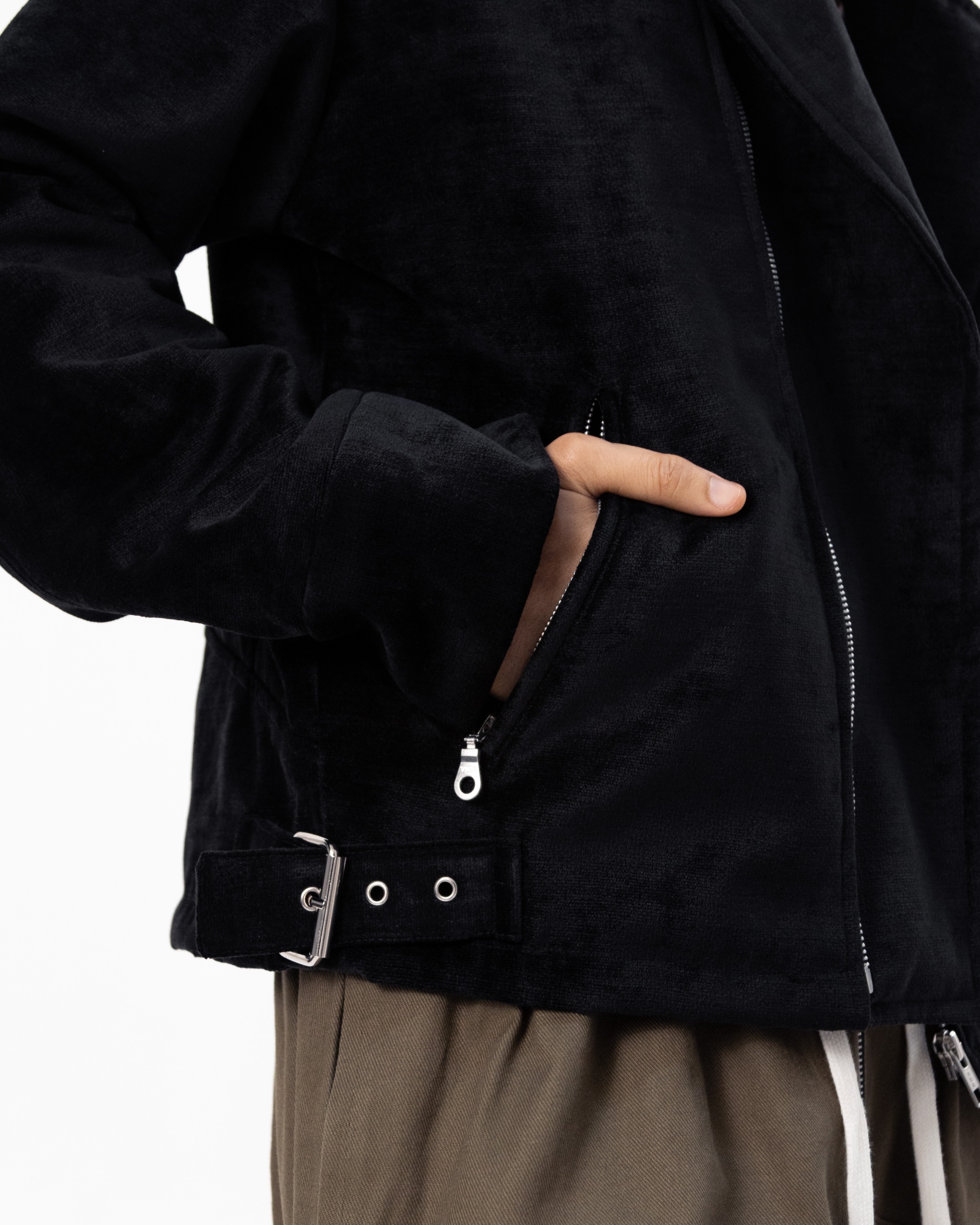 CONCRETE BIKER JACKET - BLACK 