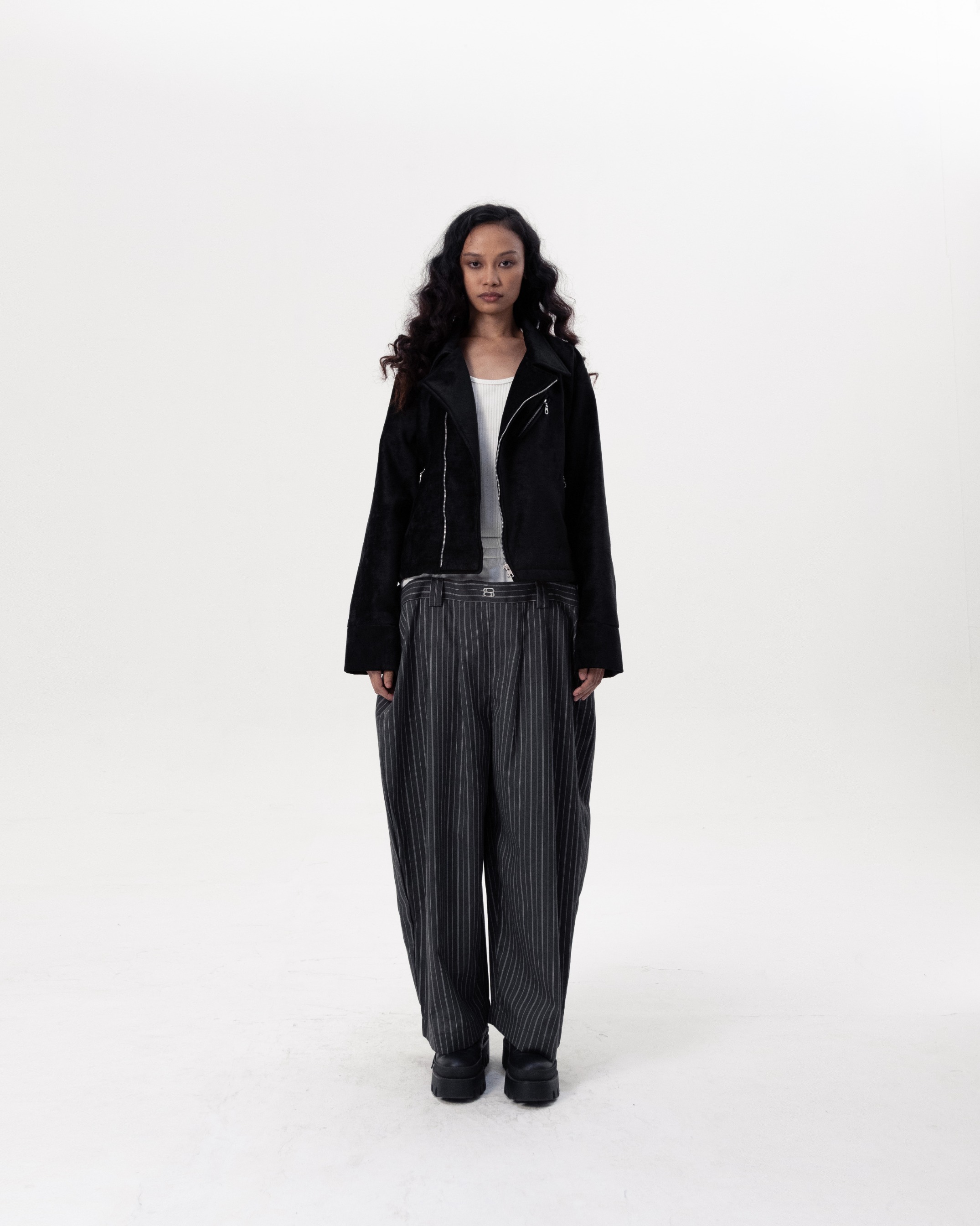 CONCRETE BIKER JACKET - BLACK 