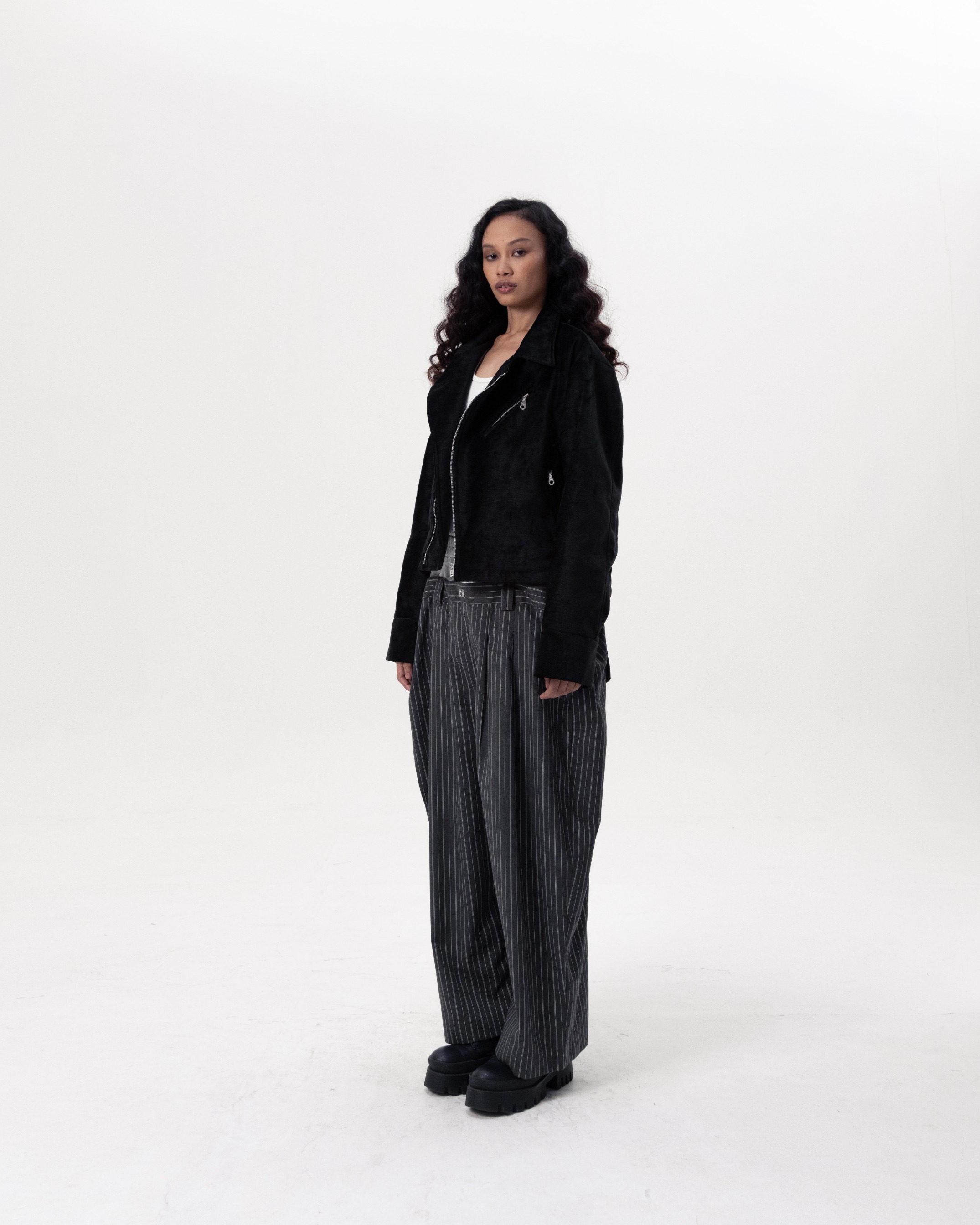 CONCRETE BIKER JACKET - BLACK 