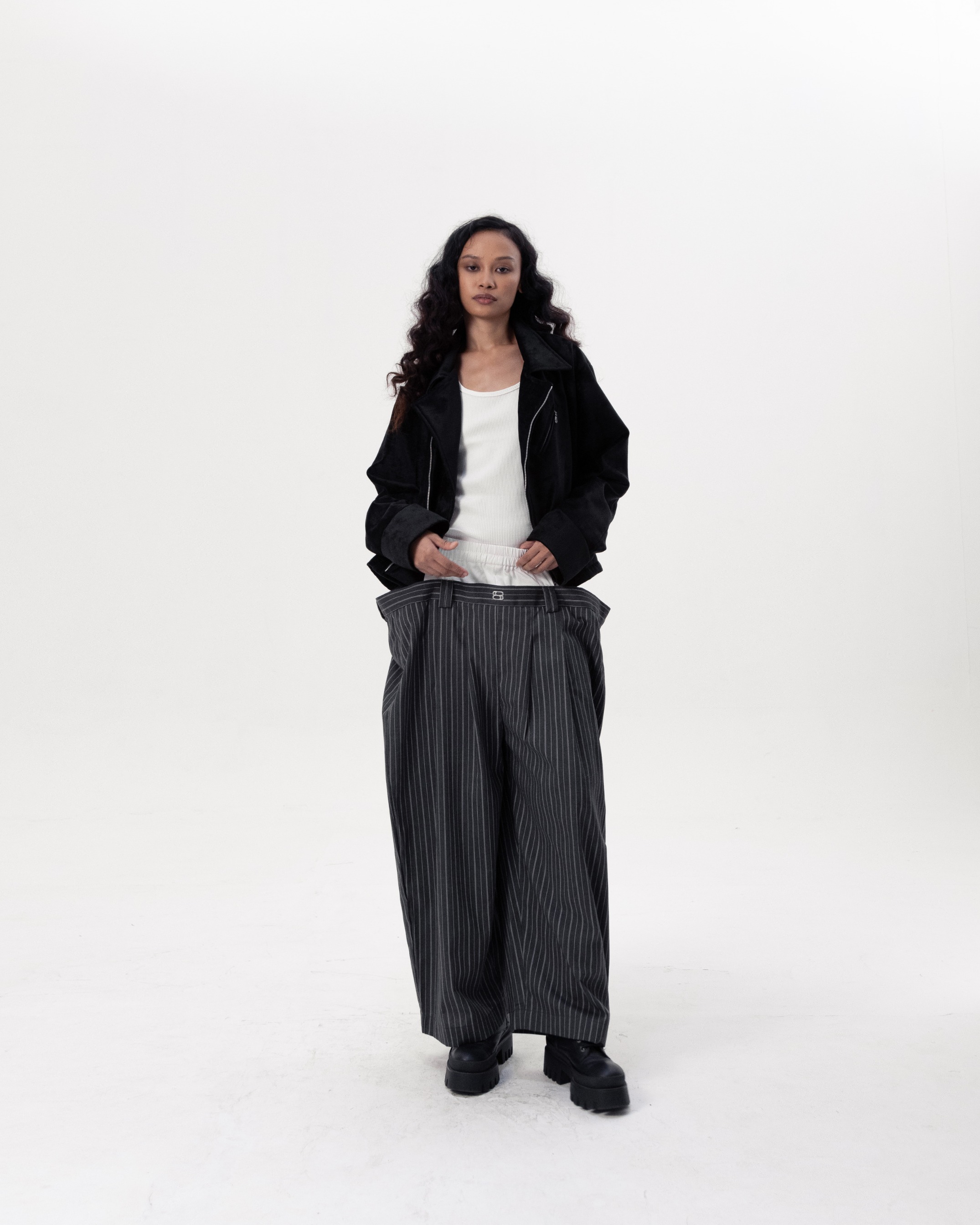 CONCRETE BIKER JACKET - BLACK 