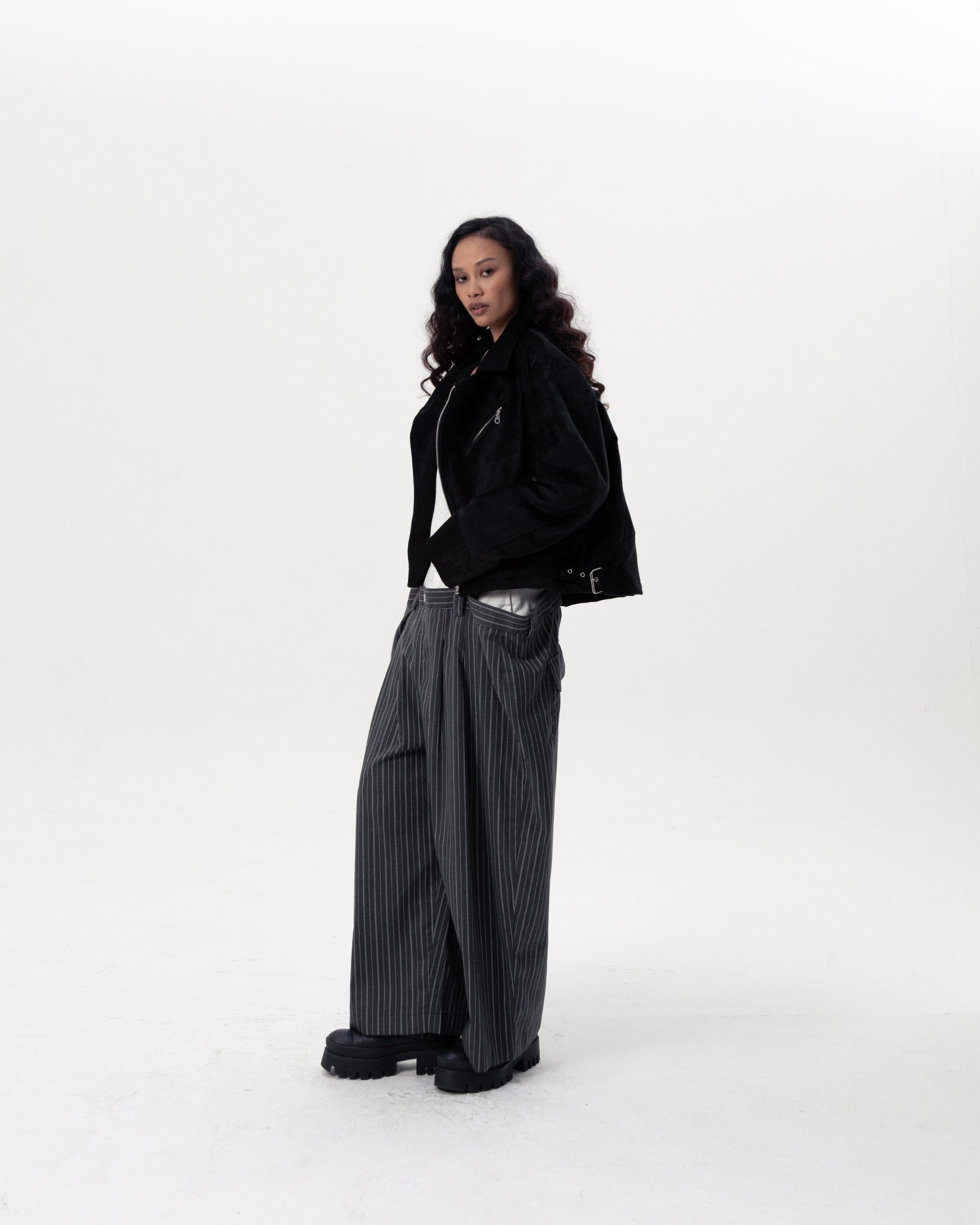CONCRETE BIKER JACKET - BLACK 
