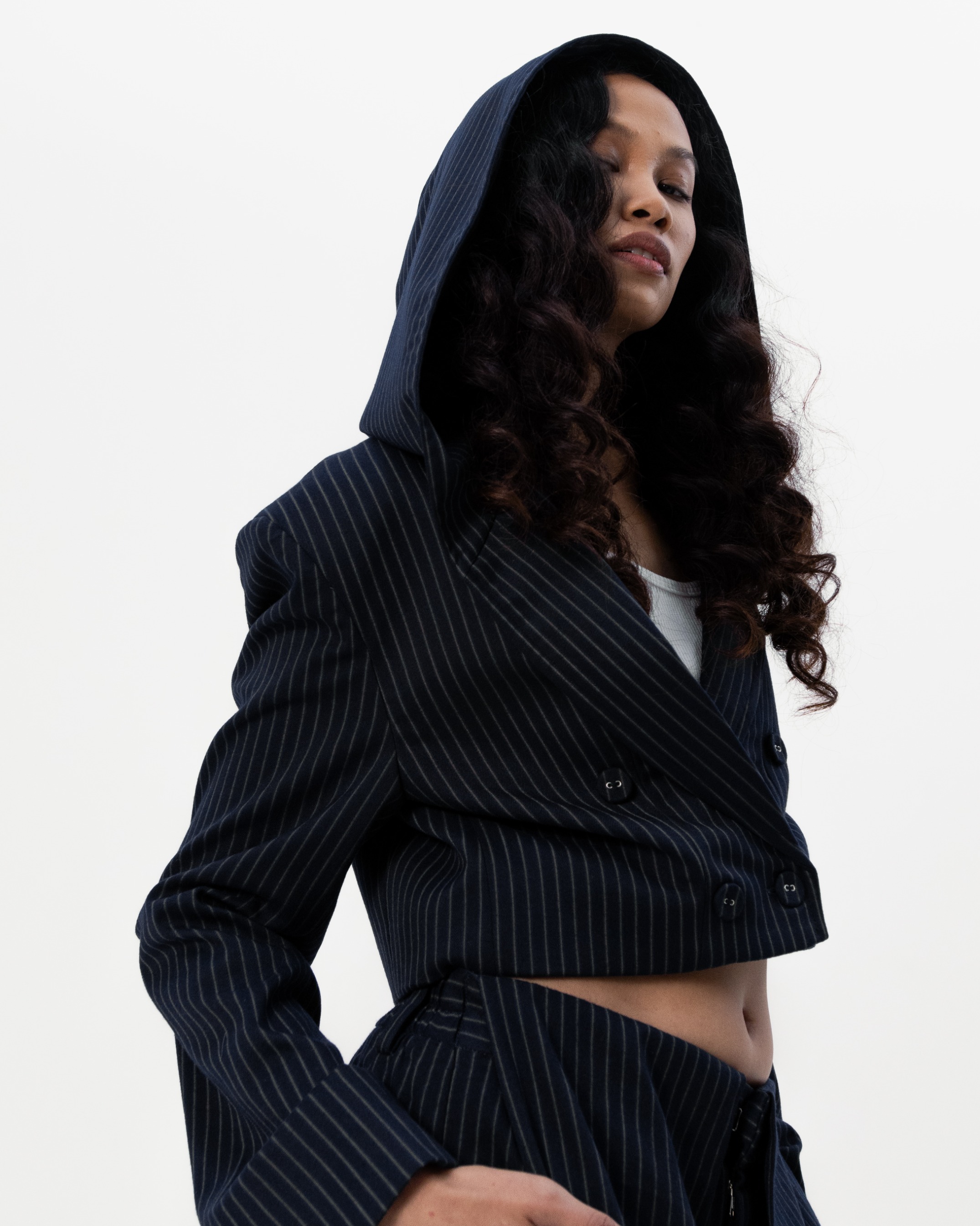 SHADOW HOODED BLAZER