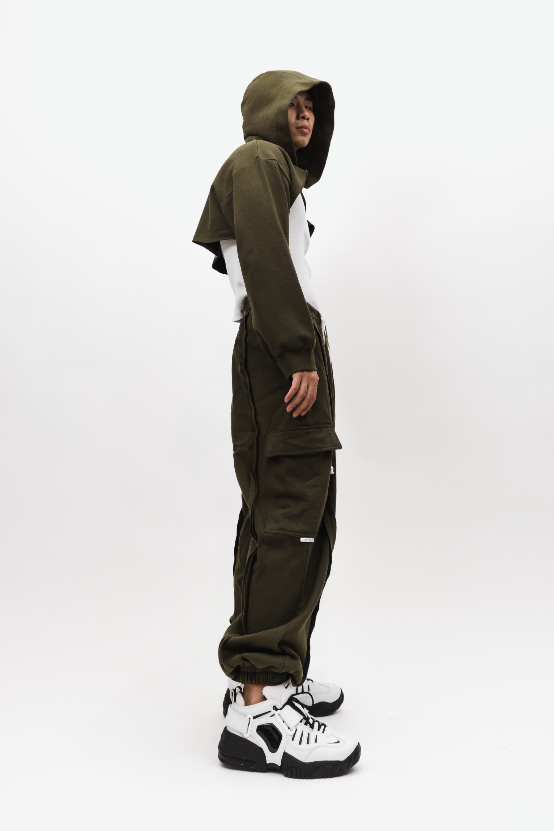 COSMIC CROPPED HOODIE - ARMY
