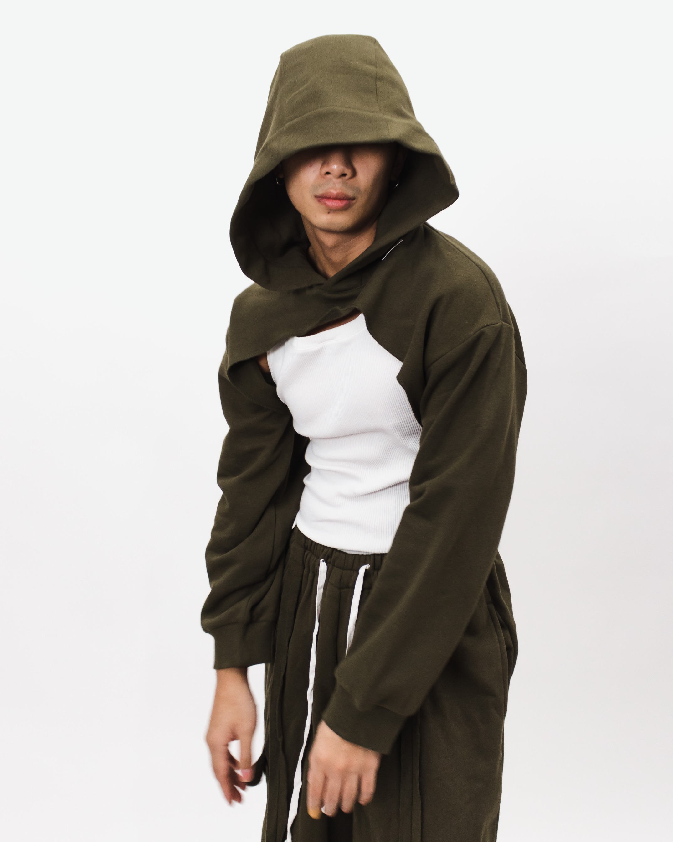 COSMIC CROPPED HOODIE - ARMY