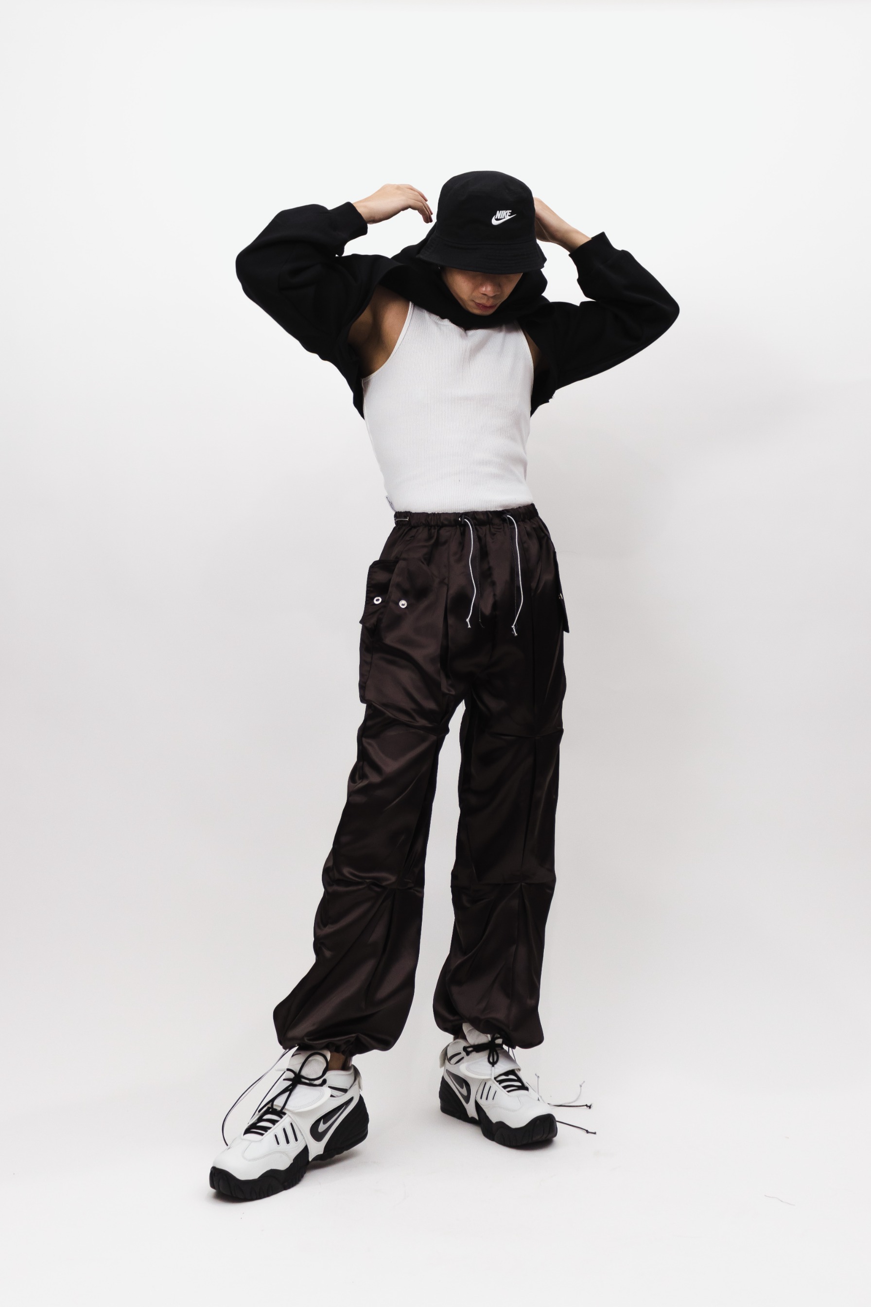GATHER TRACK PANTS - GUN METAL