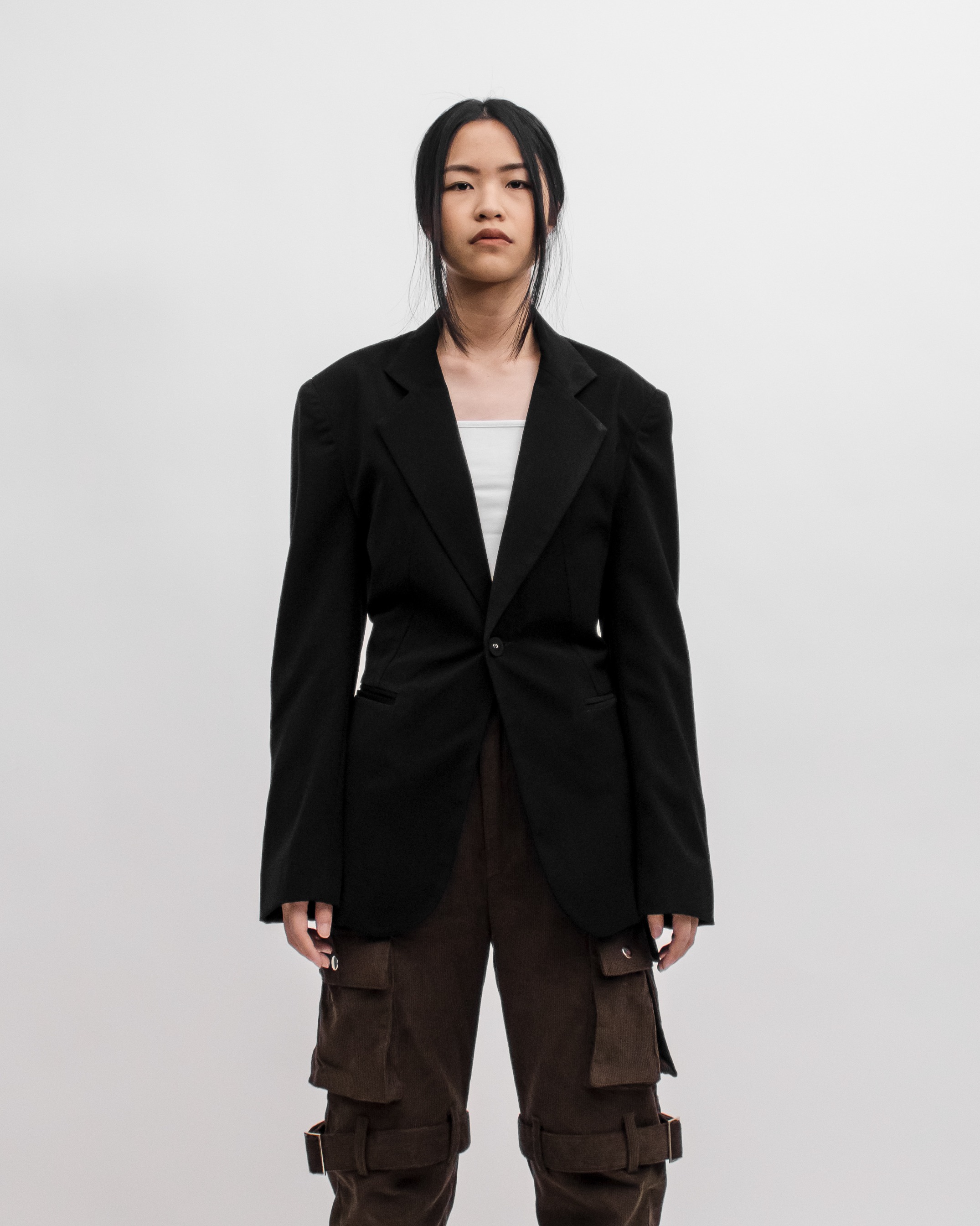 OVERSIZE CORSET BLAZER - BLACK
