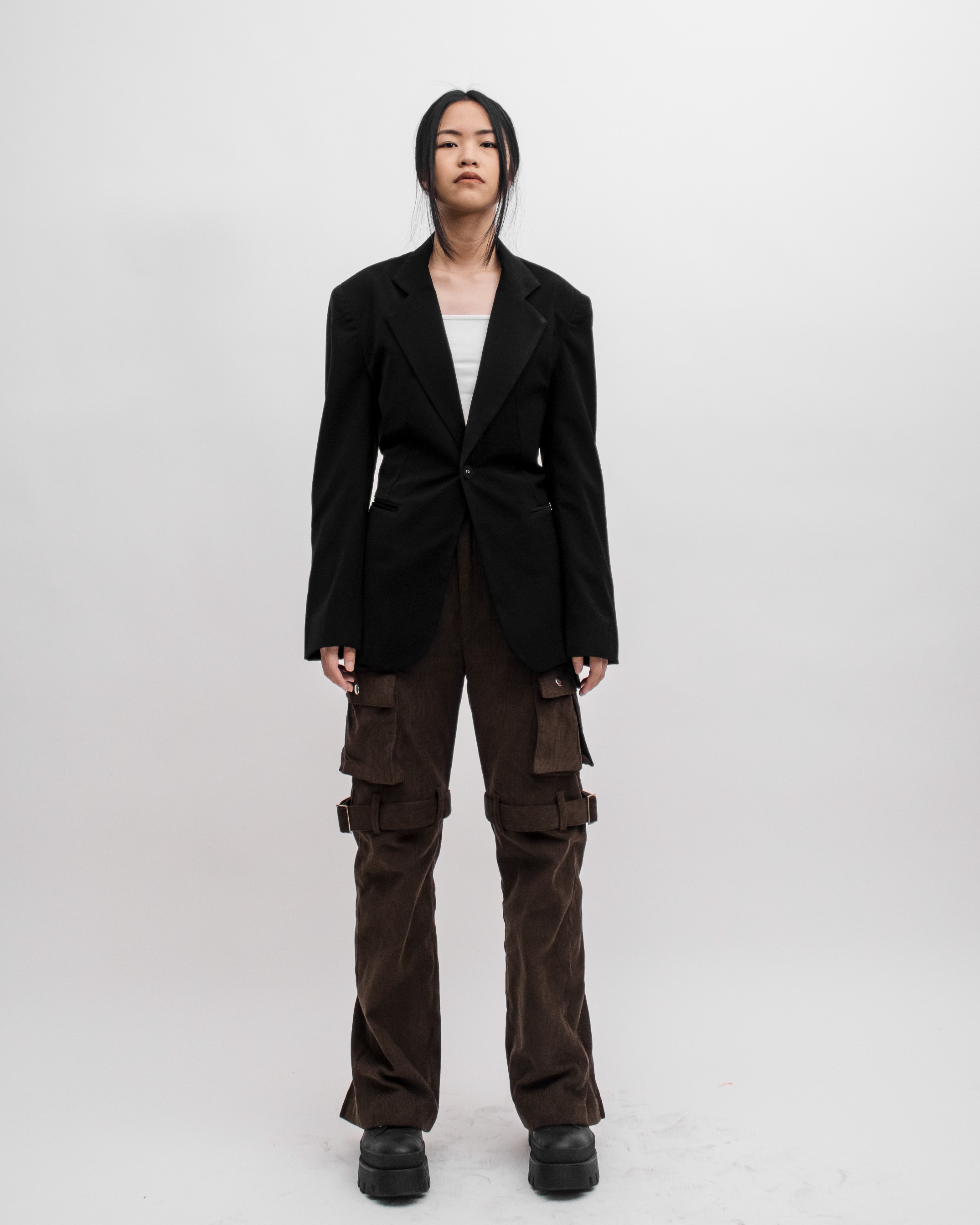 OVERSIZE CORSET BLAZER - BLACK
