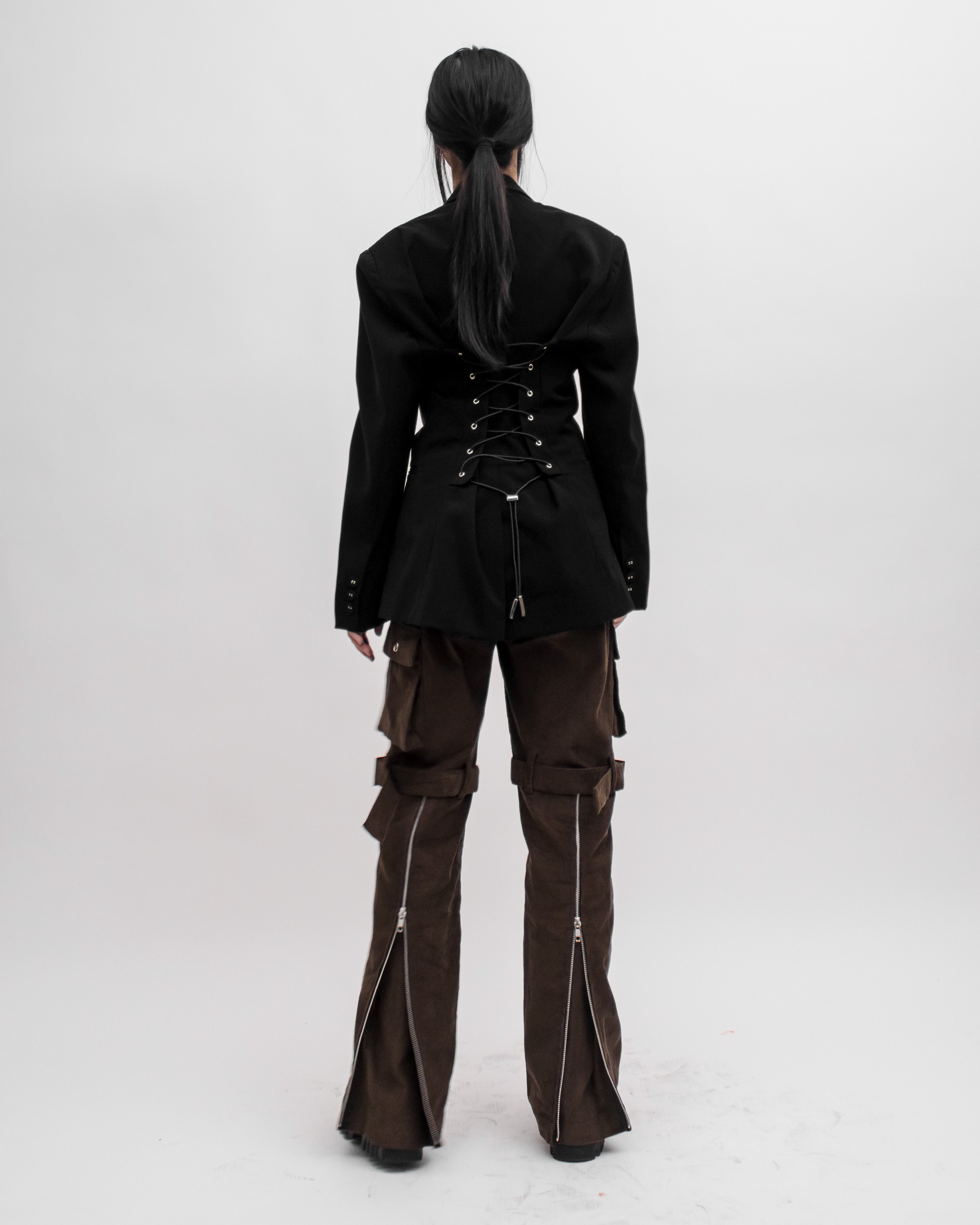 OVERSIZE CORSET BLAZER - BLACK