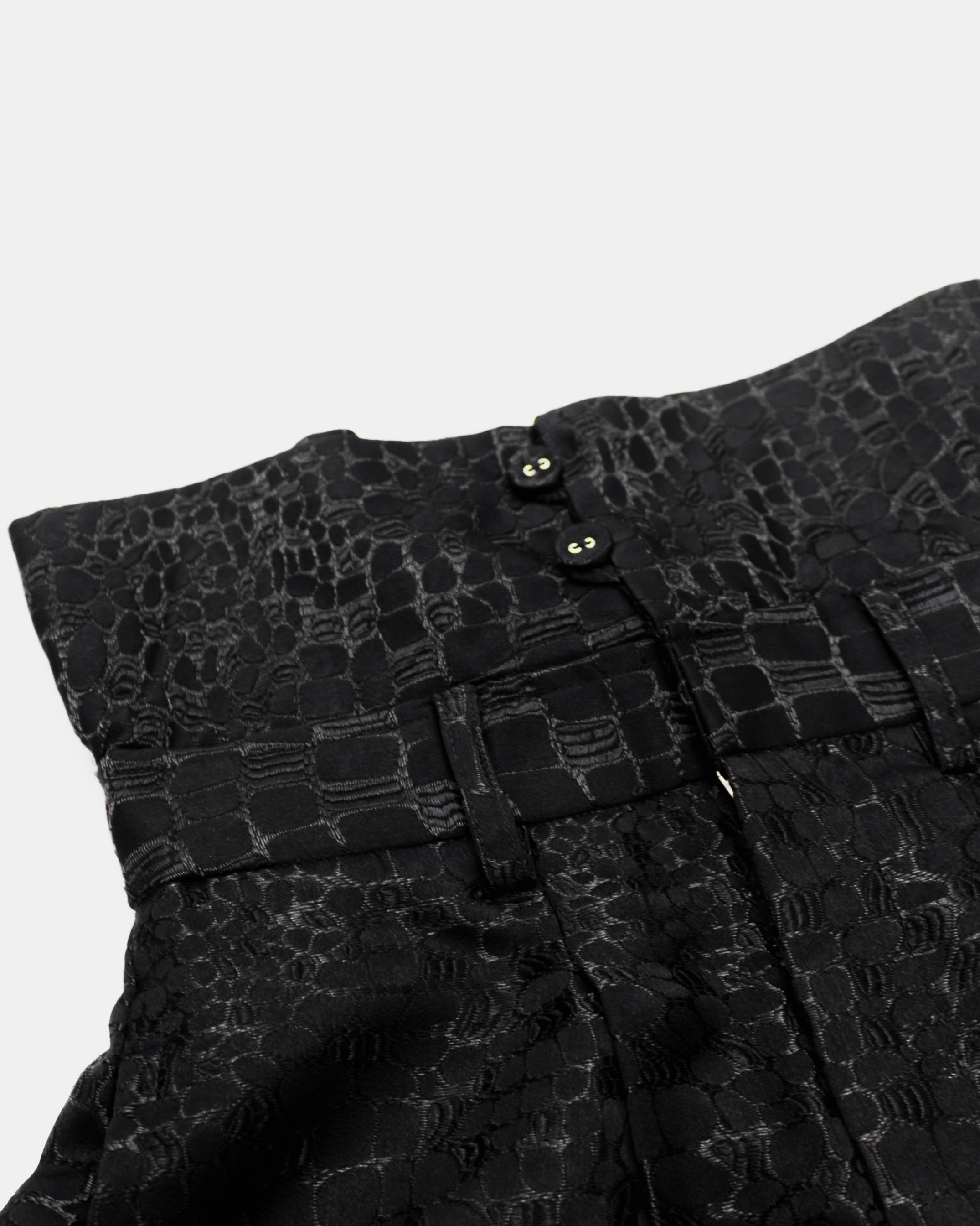 FOLDED JACQUARD TROUSERS - BLACK