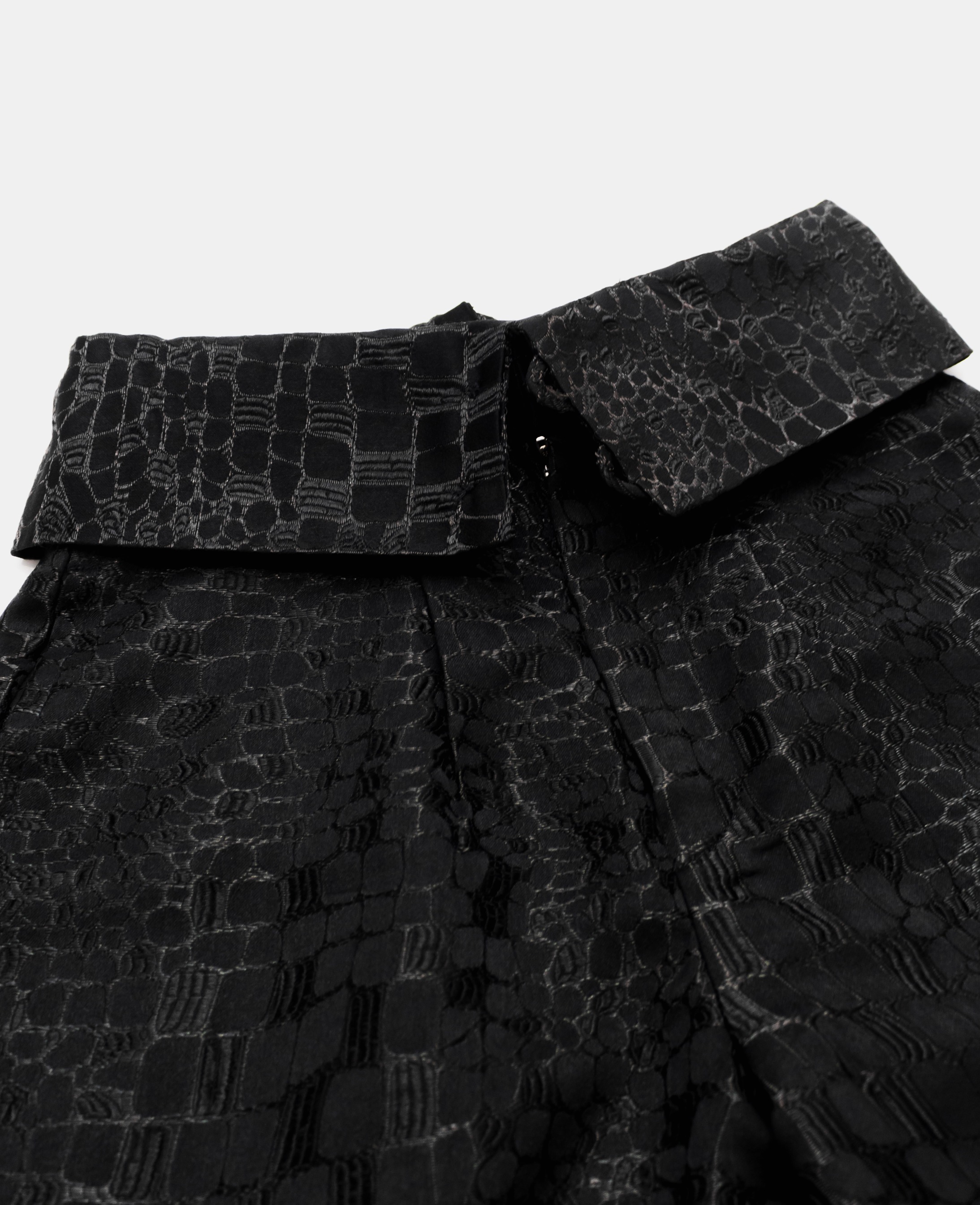 FOLDED JACQUARD TROUSERS - BLACK