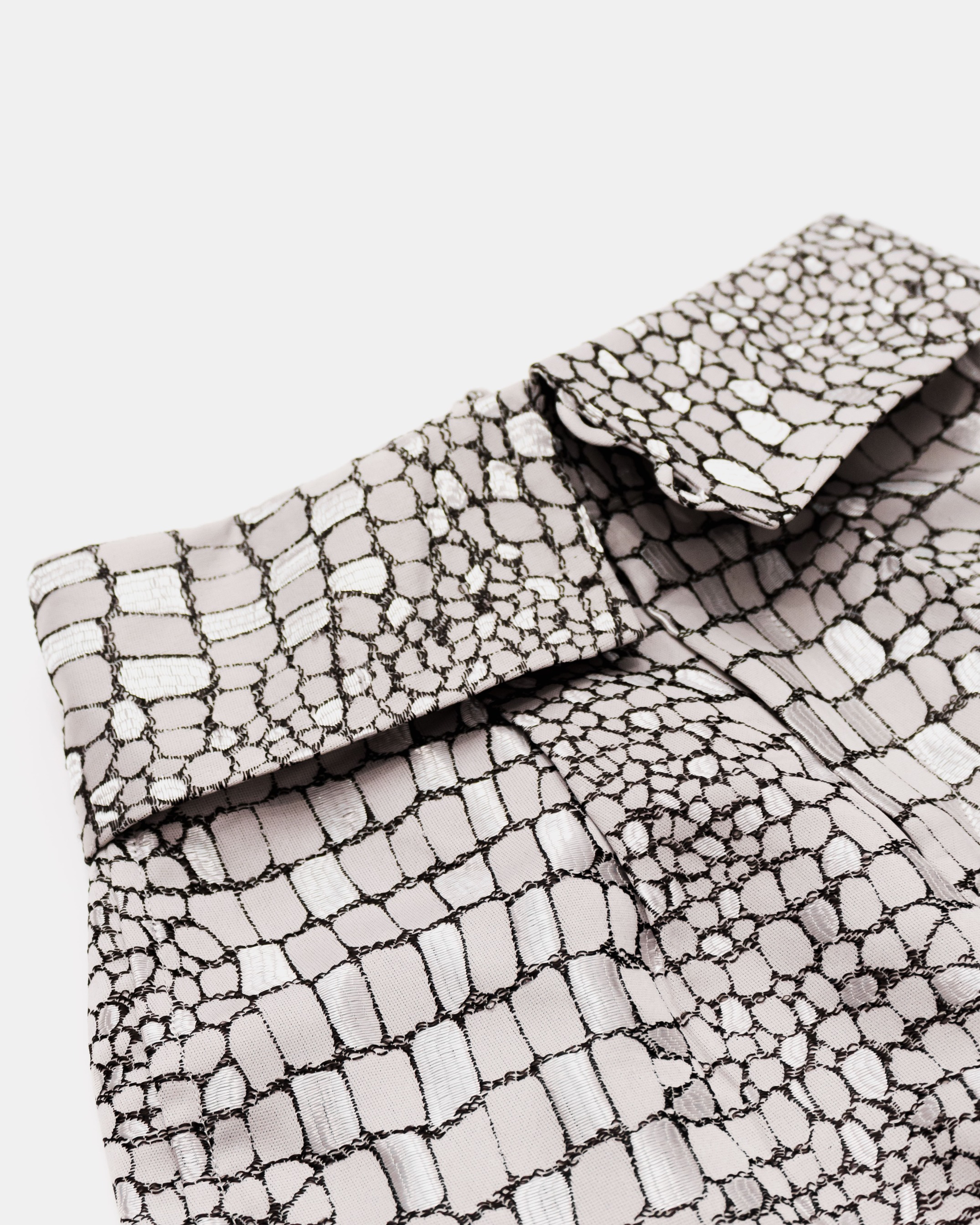 FOLDED JACQUARD TROUSERS - WHITE