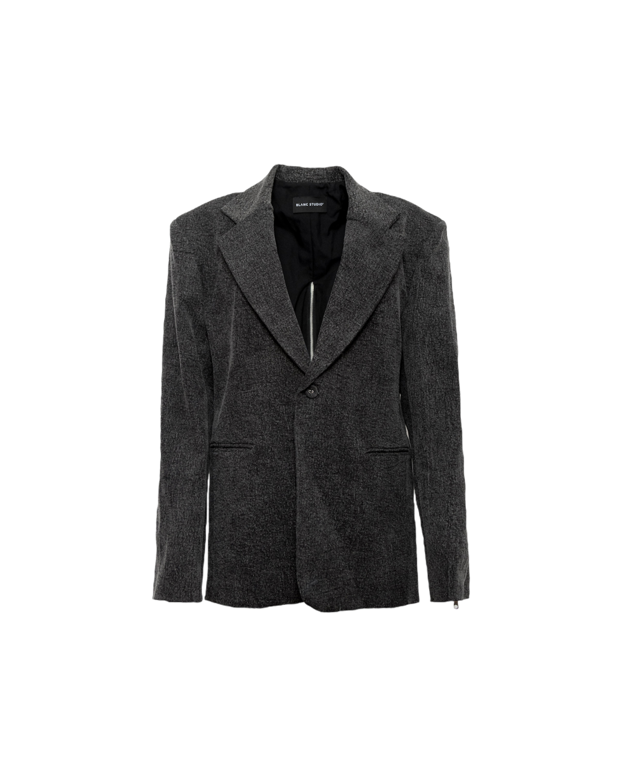 OVERSIZE ZIP BLAZER - WASHED DENIM