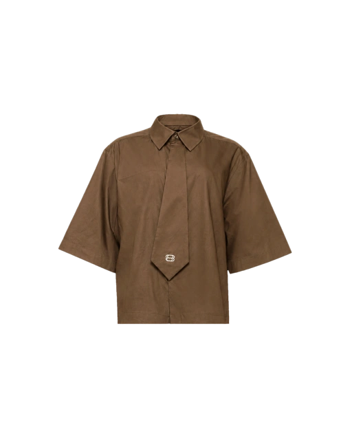 Image of POSH BOXY SHIRT - BROWN