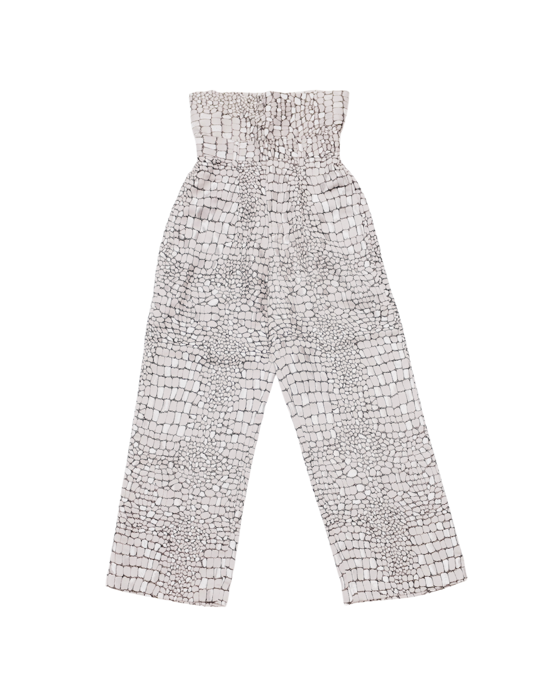 FOLDED JACQUARD TROUSERS - WHITE